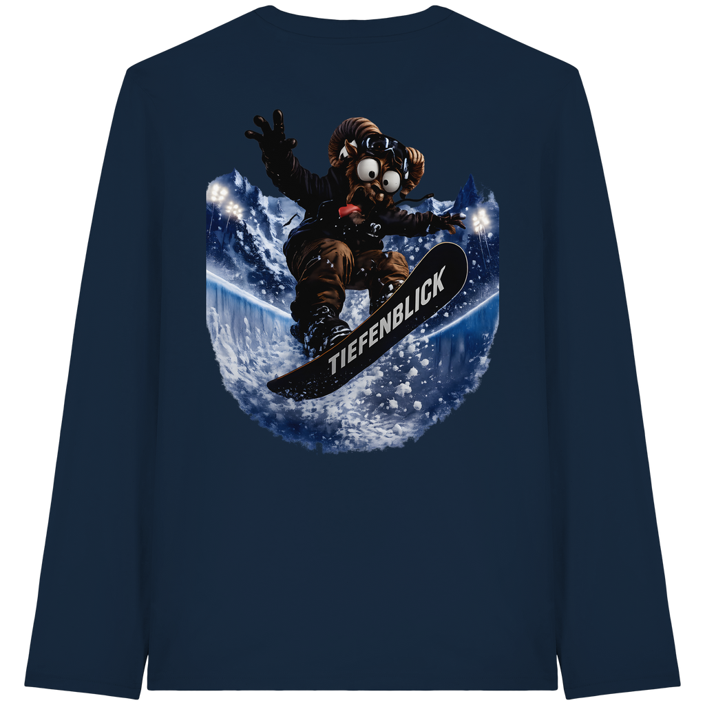 Tiefenblick Snowboarden Halfpipe - Organic Longsleeve T-Shirt