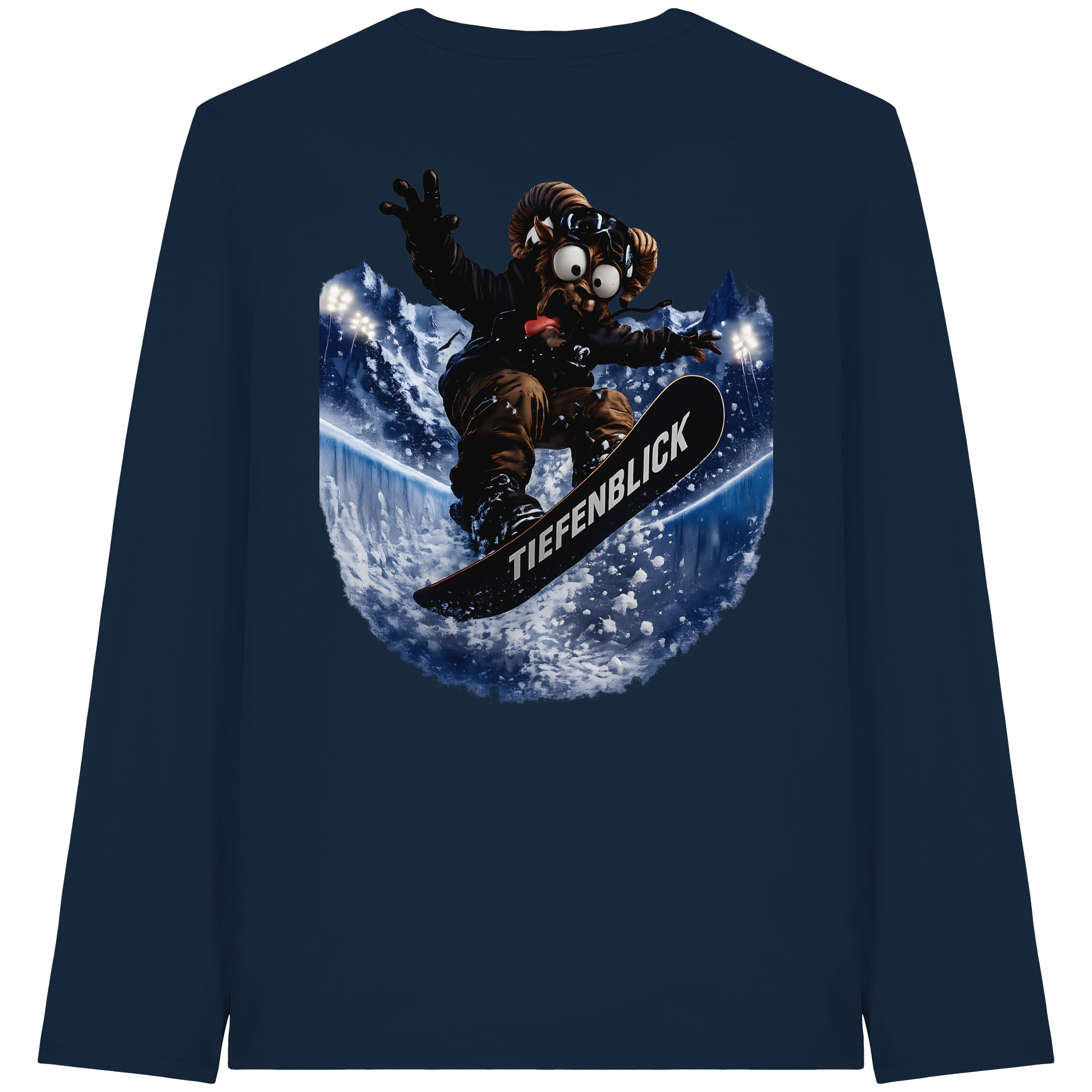 Tiefenblick Snowboarden Halfpipe - Organic Longsleeve T-Shirt