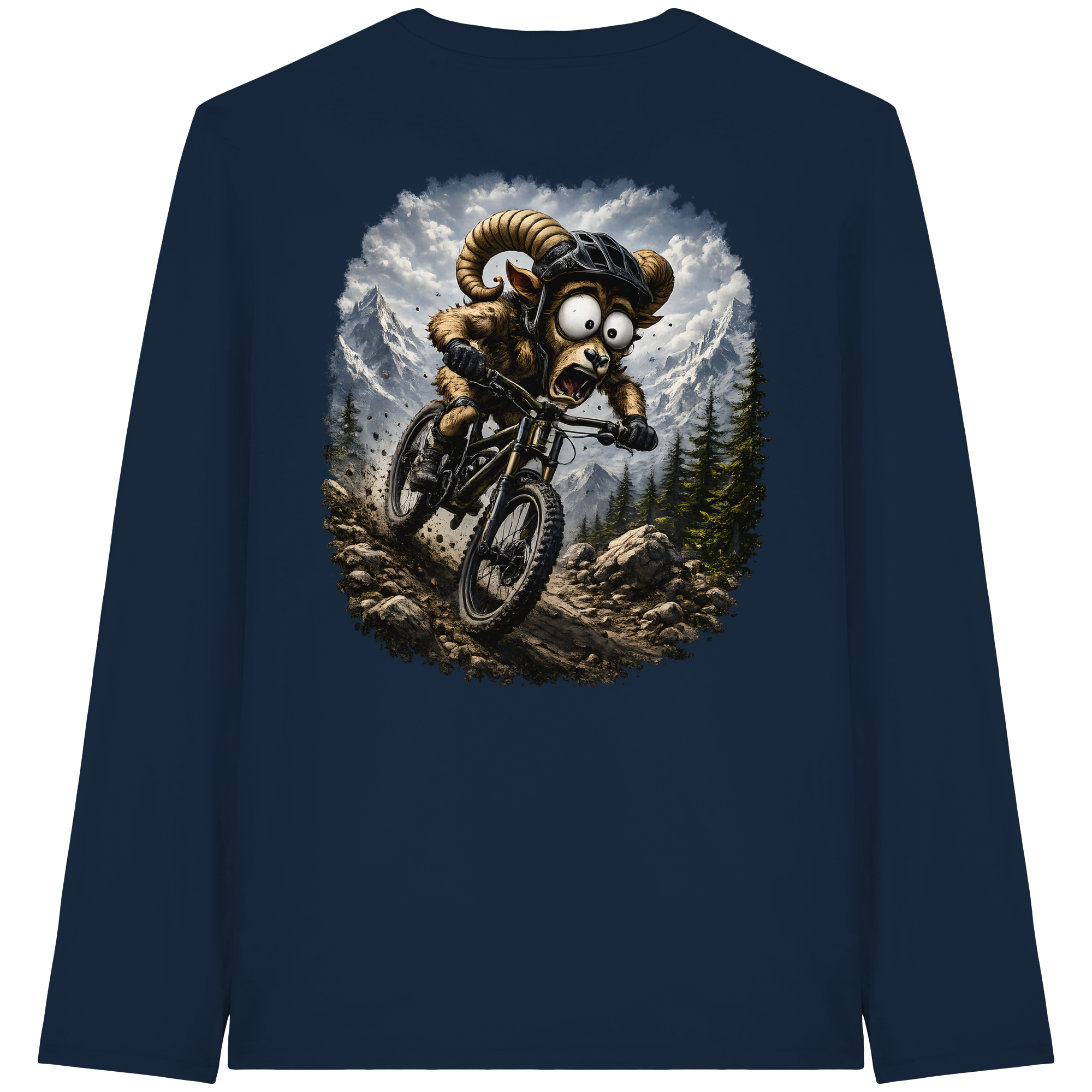 Tiefenblick Downhill - Organic Longsleeve T-Shirt