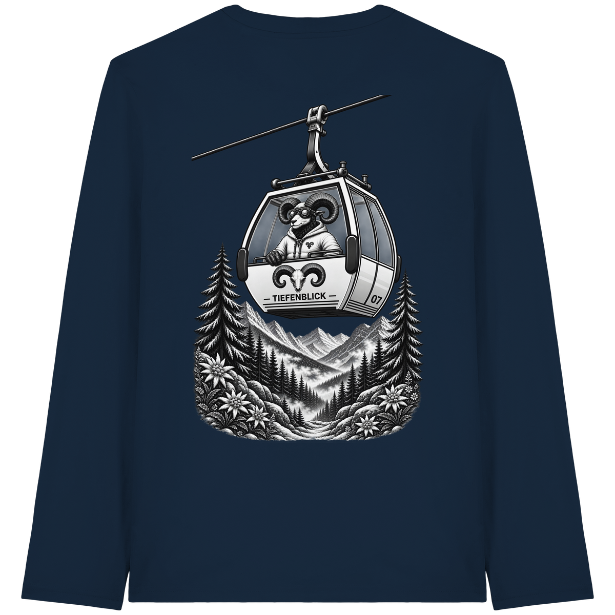 Tiefenblick Gondel Fun  - Organic Longsleeve T-Shirt