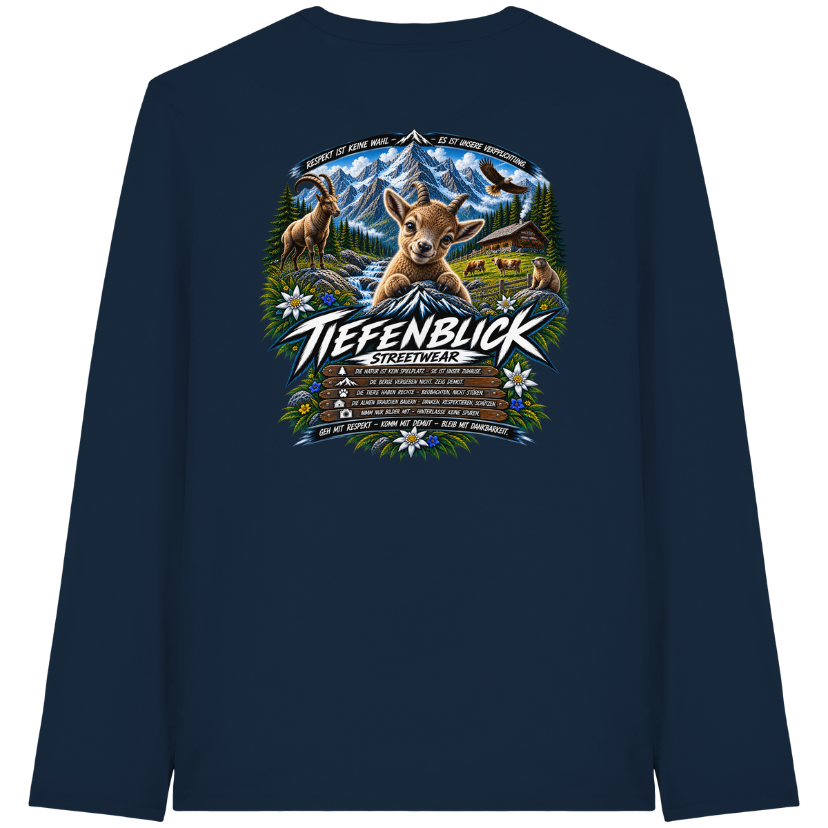 Tiefenblick Respekt Edition - Organic Longsleeve T-Shirt