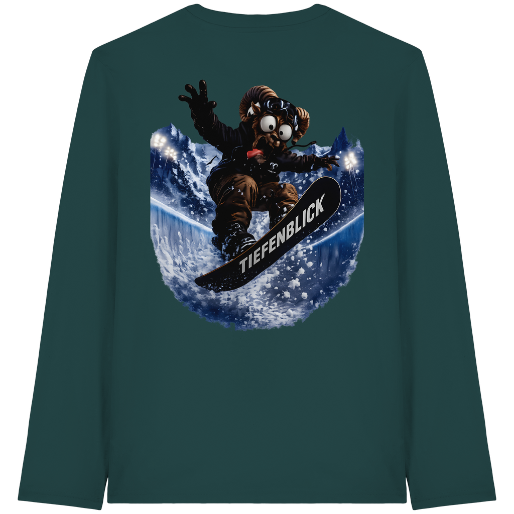 Tiefenblick Snowboarden Halfpipe - Organic Longsleeve T-Shirt