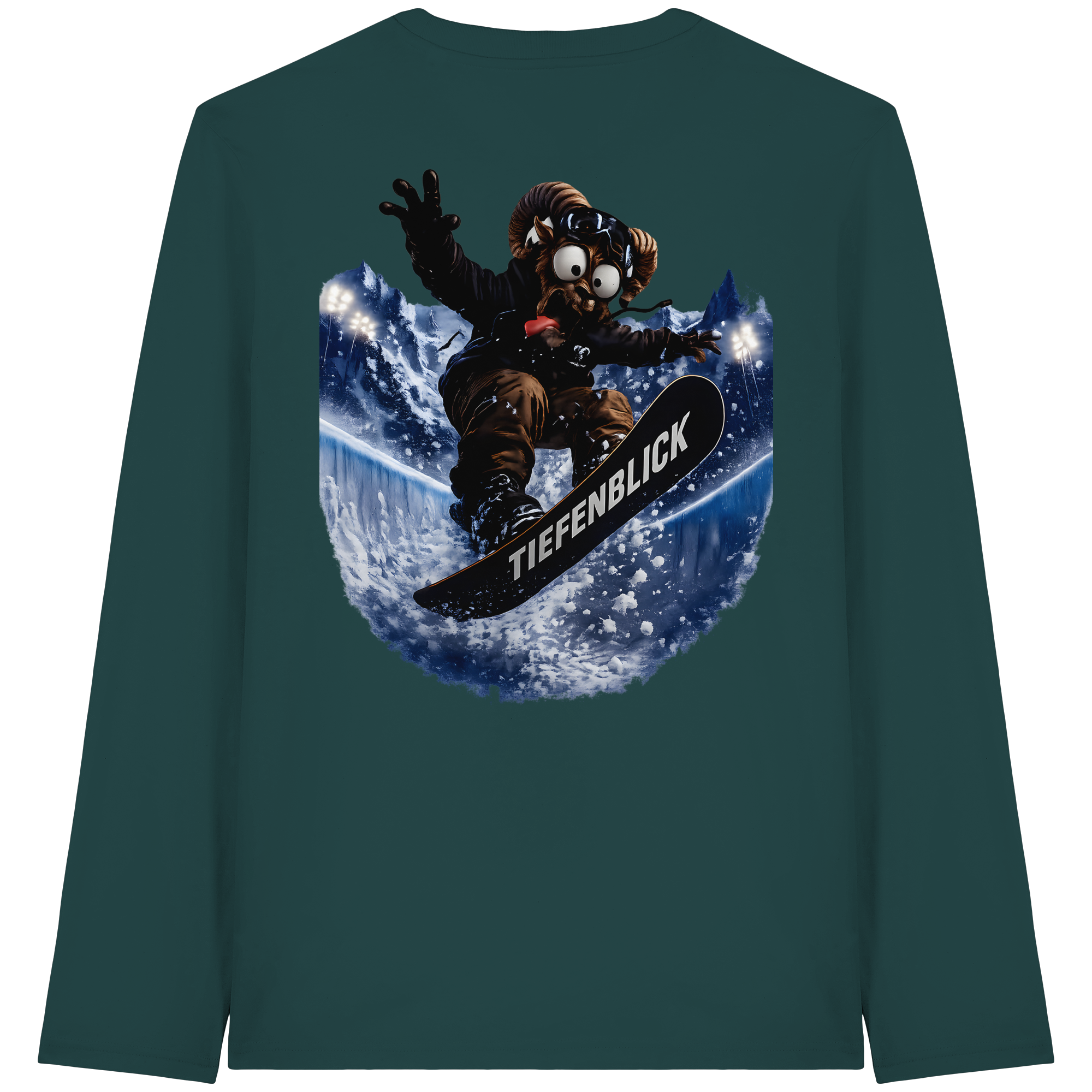 Tiefenblick Snowboarden Halfpipe - Organic Longsleeve T-Shirt