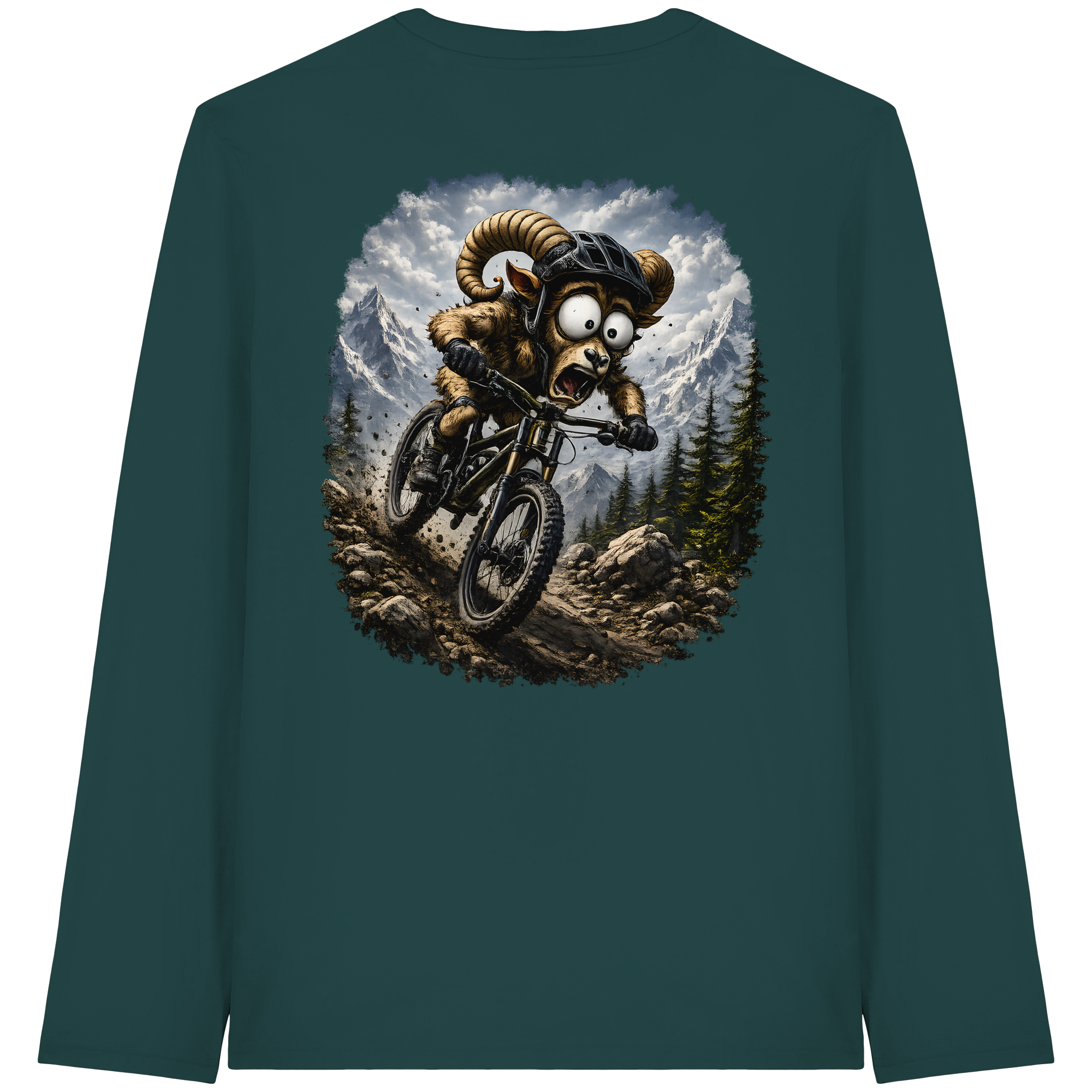 Tiefenblick Downhill - Organic Longsleeve T-Shirt