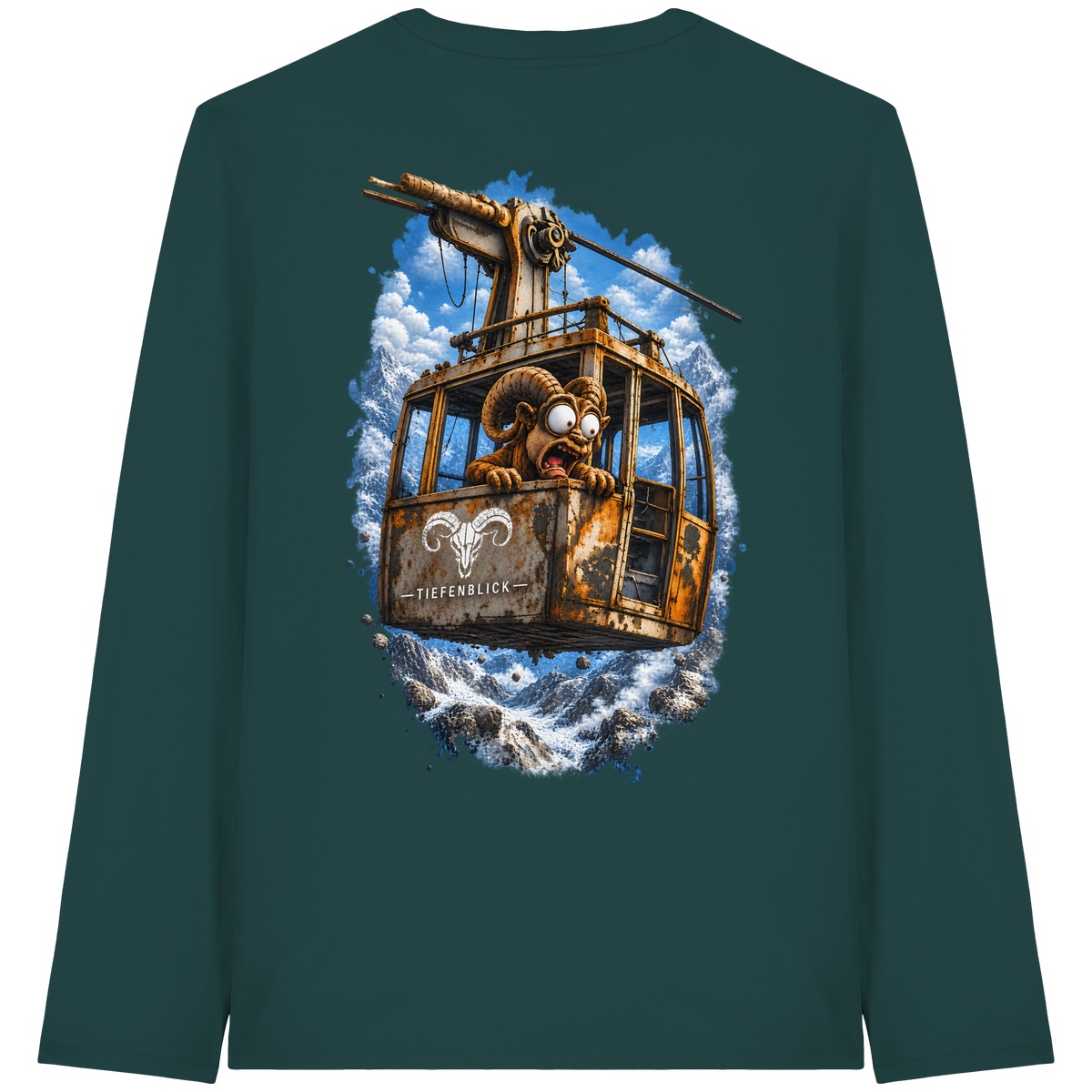 Tiefenblick Adrenalin Gondel Fun - Organic Longsleeve T-Shirt