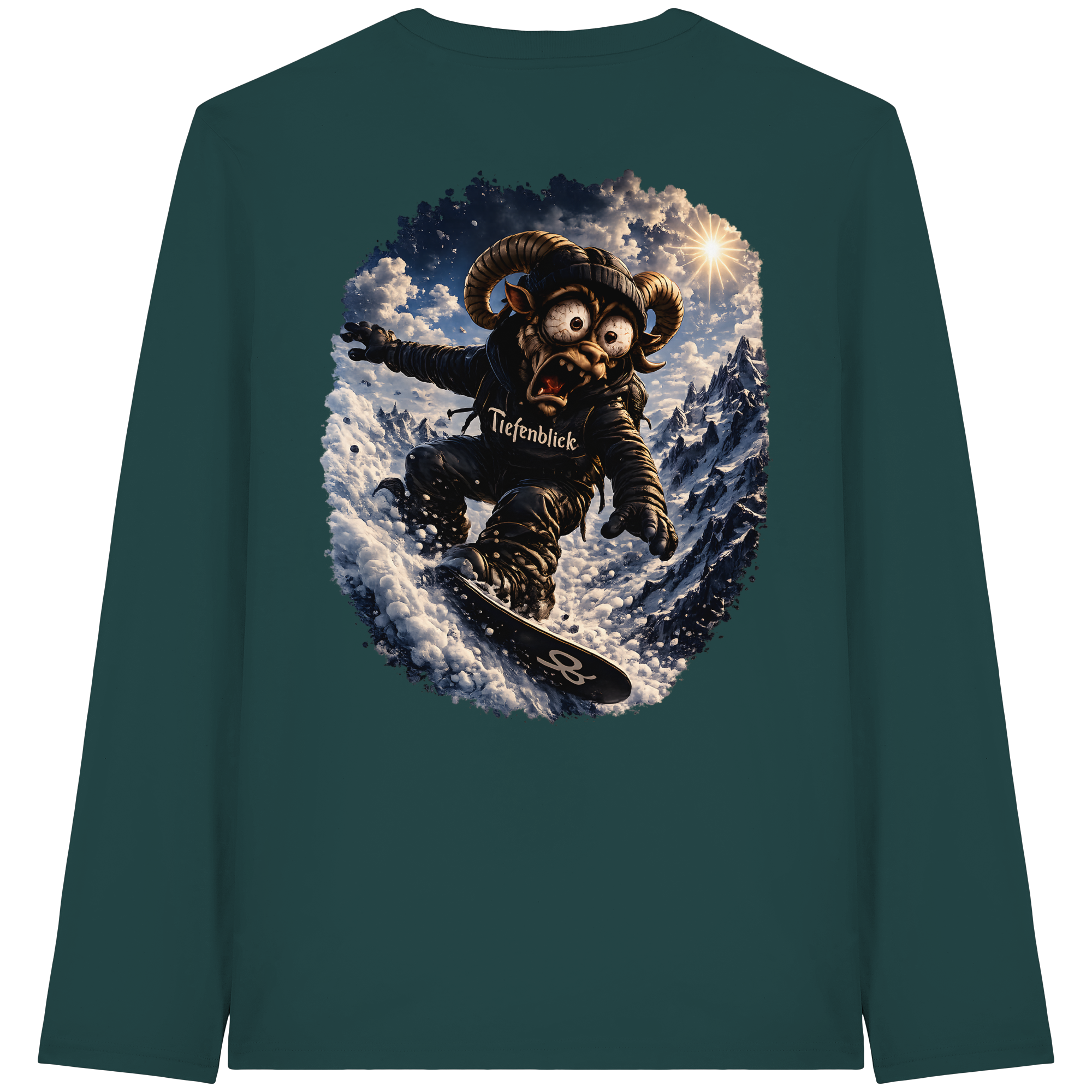 Tiefenblick Snowboarden  - Organic Longsleeve T-Shirt