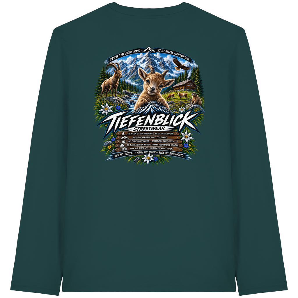 Tiefenblick Respekt Edition - Organic Longsleeve T-Shirt