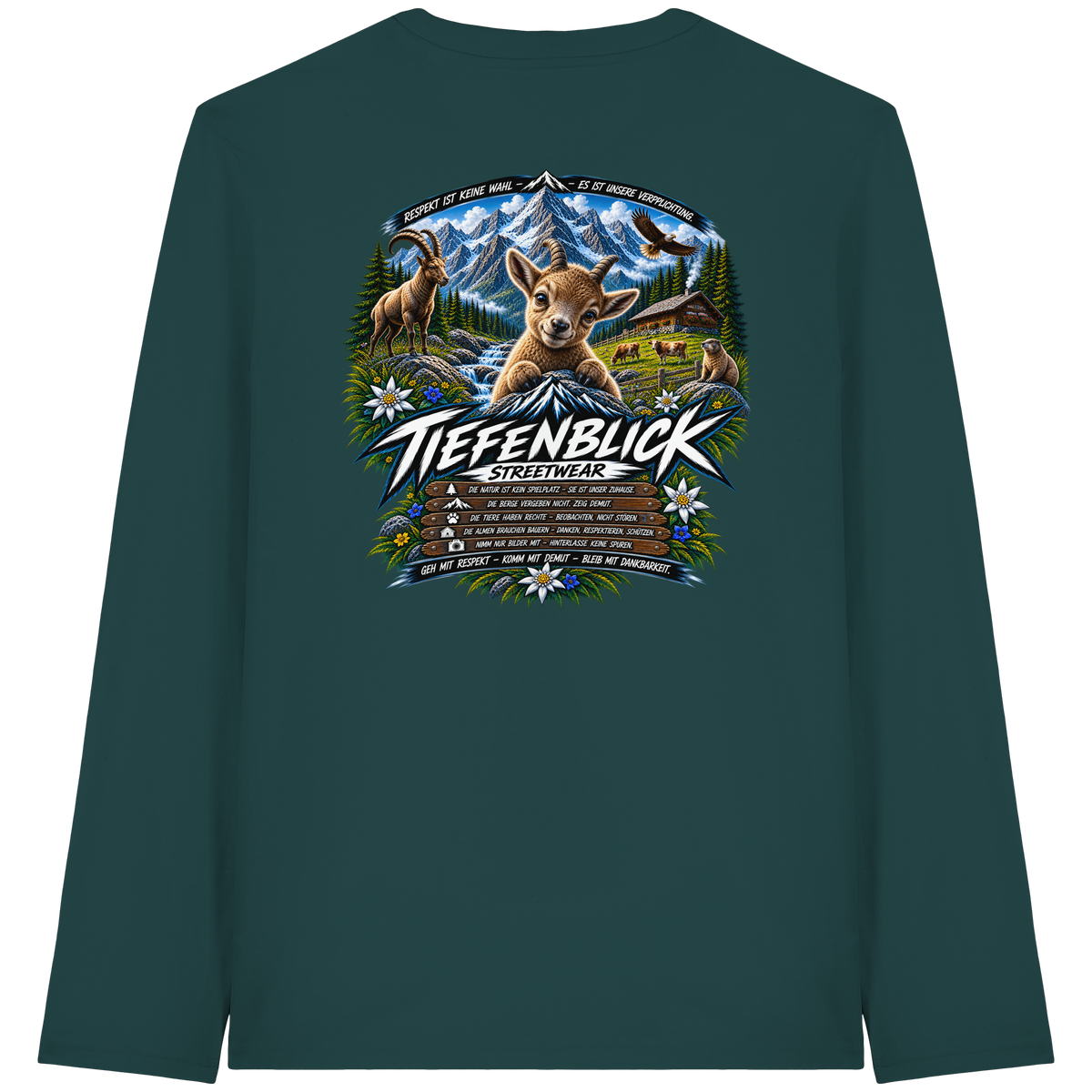 Tiefenblick Respekt Edition - Organic Longsleeve T-Shirt