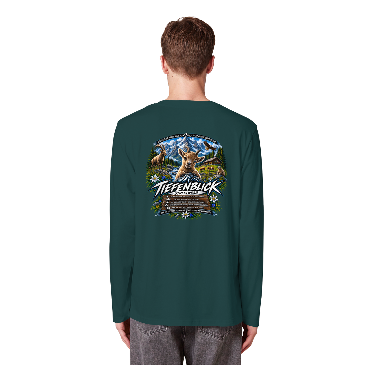 Tiefenblick Respekt Edition - Organic Longsleeve T-Shirt