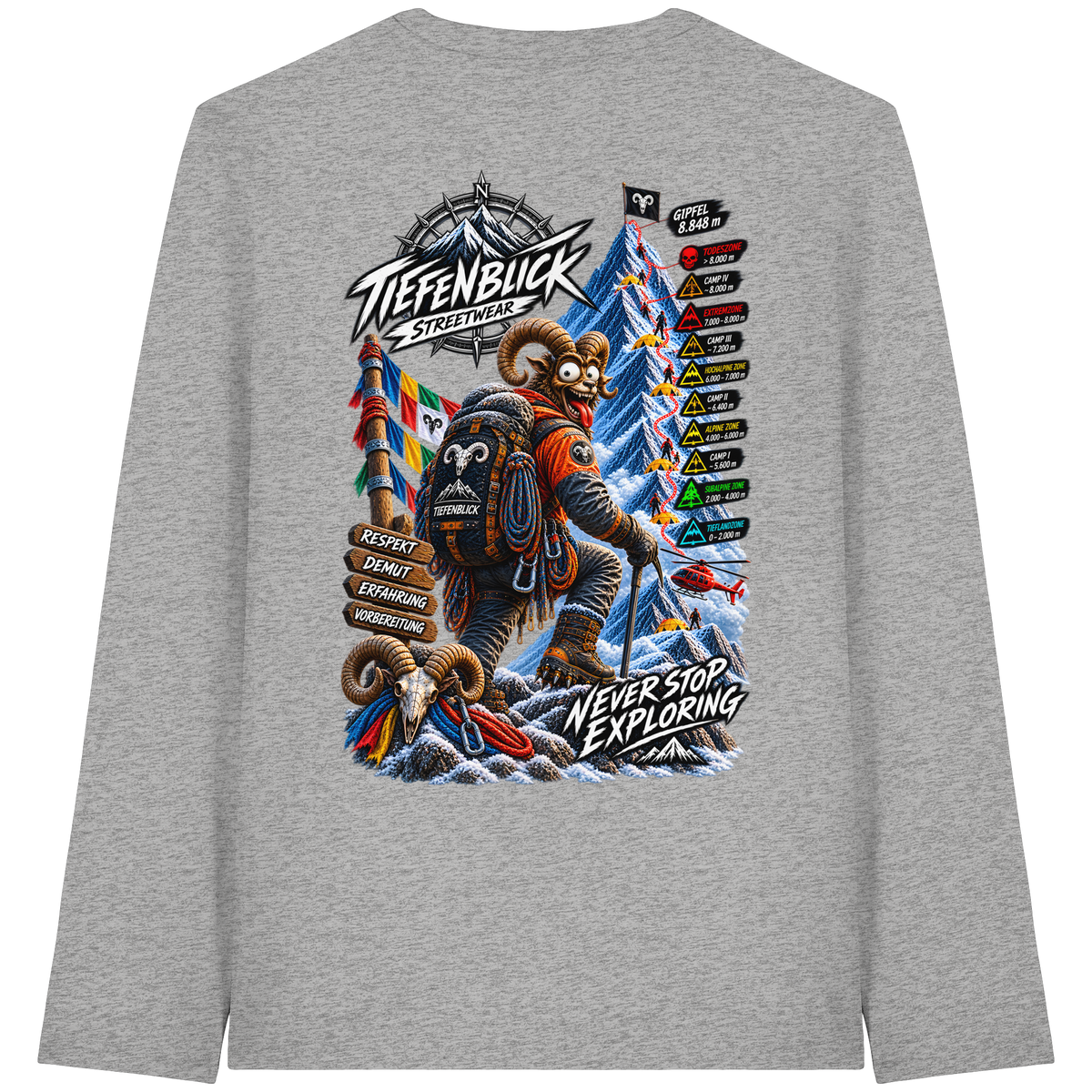Tiefenblick Todeszone Fun - Organic Longsleeve T-Shirt