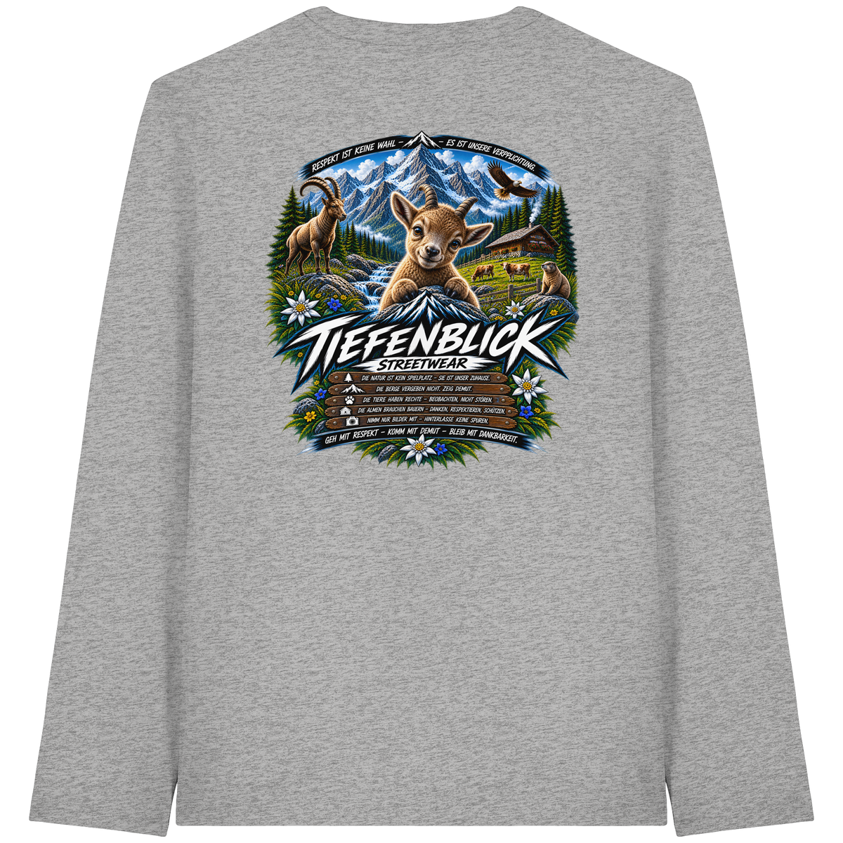 Tiefenblick Respekt Edition - Organic Longsleeve T-Shirt
