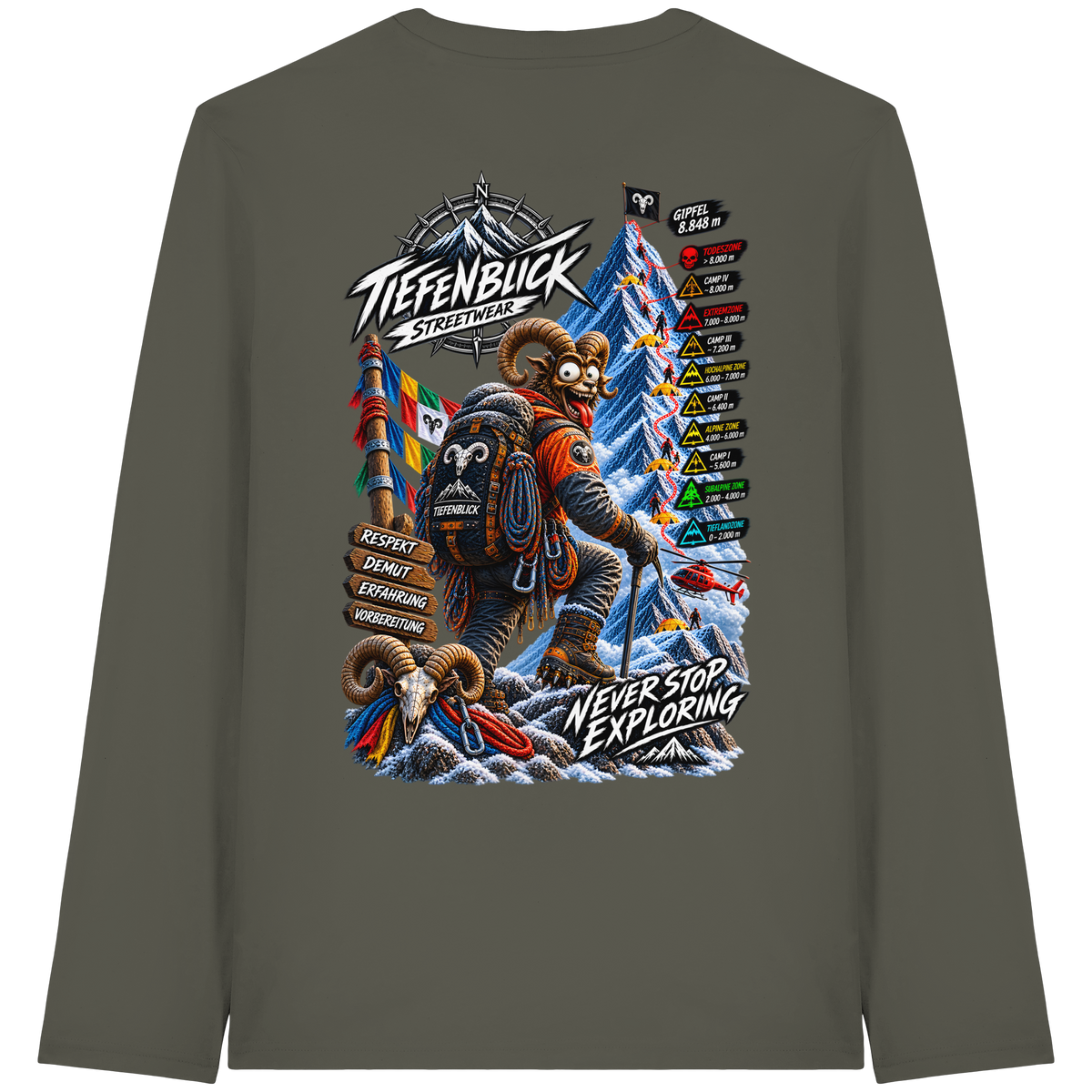 Tiefenblick Todeszone Fun - Organic Longsleeve T-Shirt