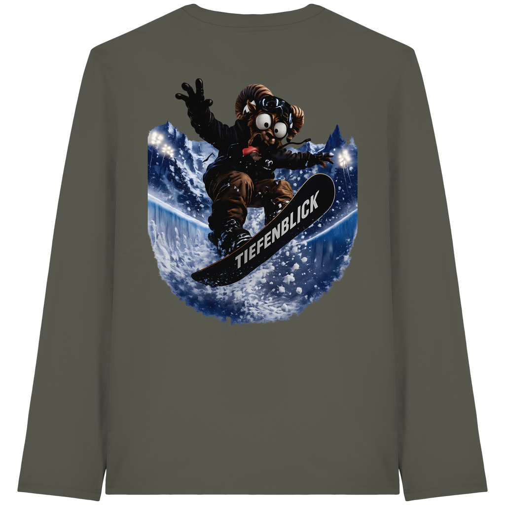 Tiefenblick Snowboarden Halfpipe - Organic Longsleeve T-Shirt