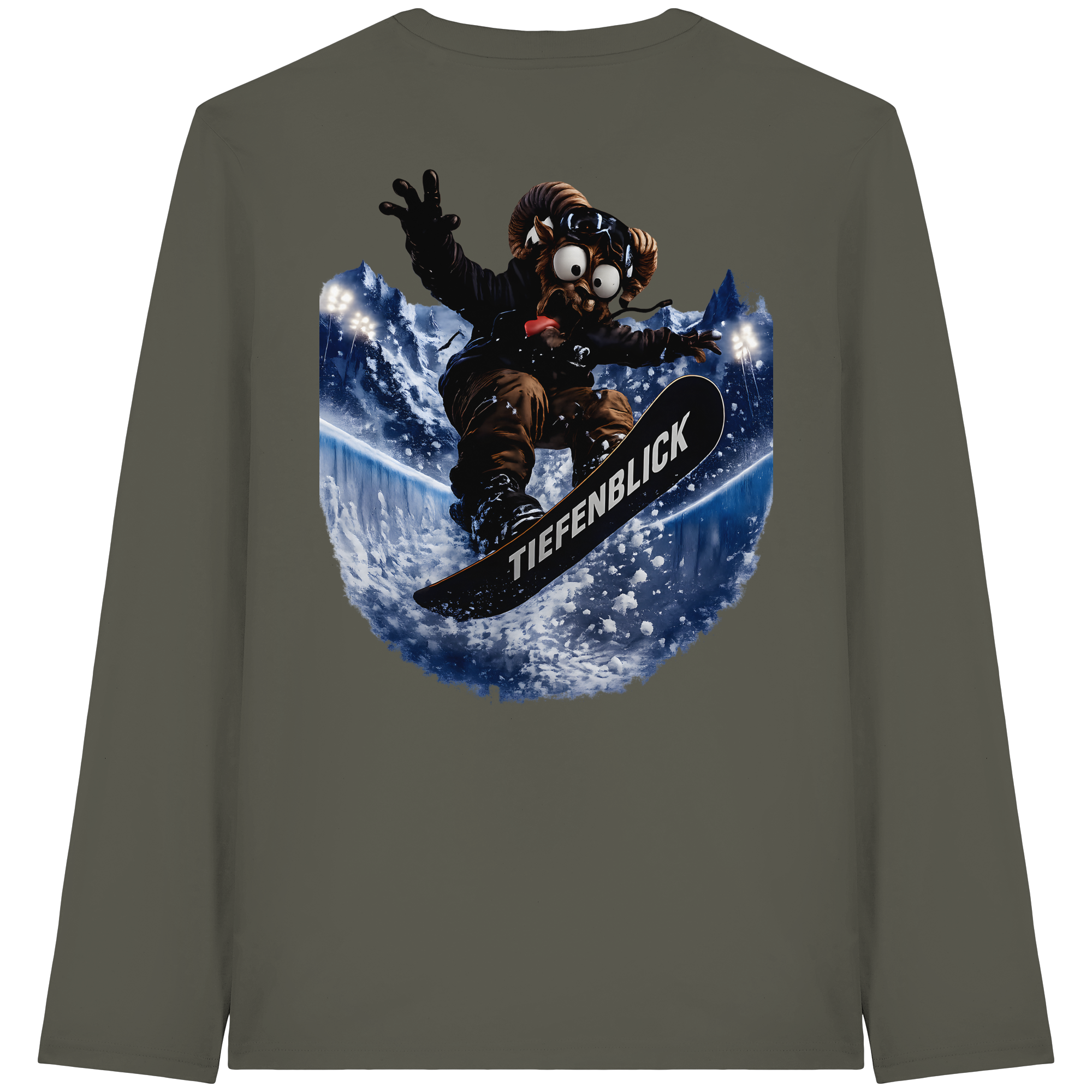 Tiefenblick Snowboarden Halfpipe - Organic Longsleeve T-Shirt