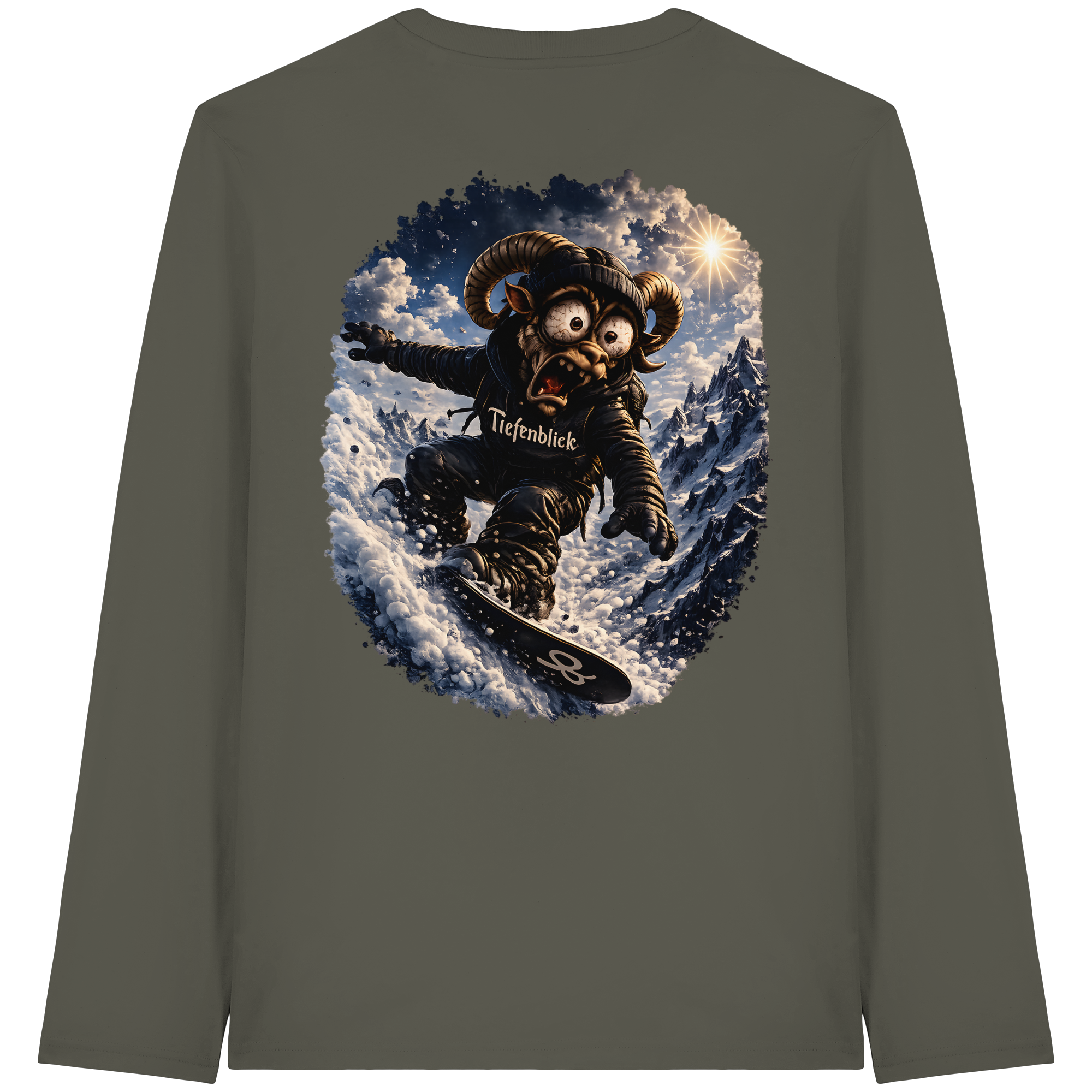 Tiefenblick Snowboarden  - Organic Longsleeve T-Shirt