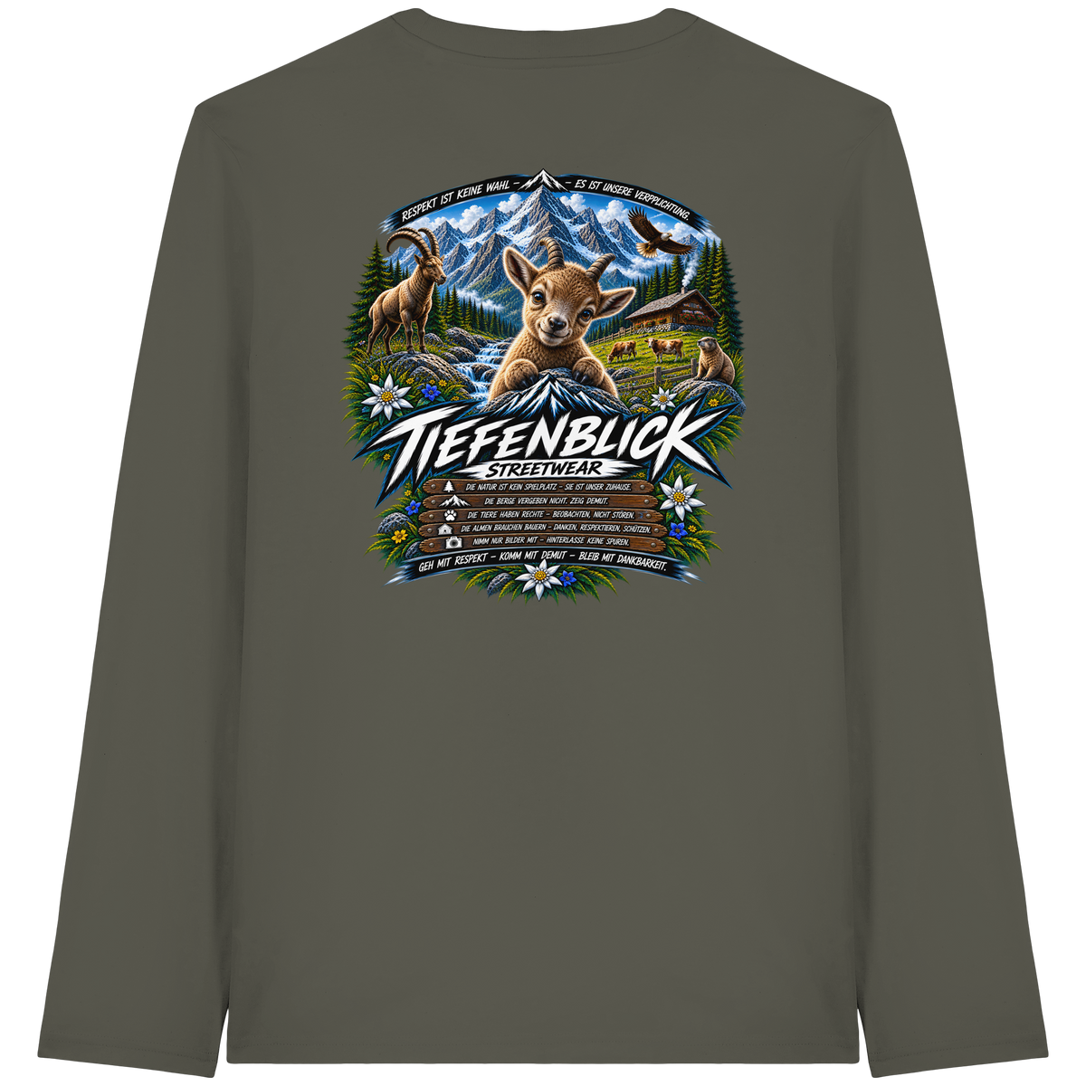Tiefenblick Respekt Edition - Organic Longsleeve T-Shirt