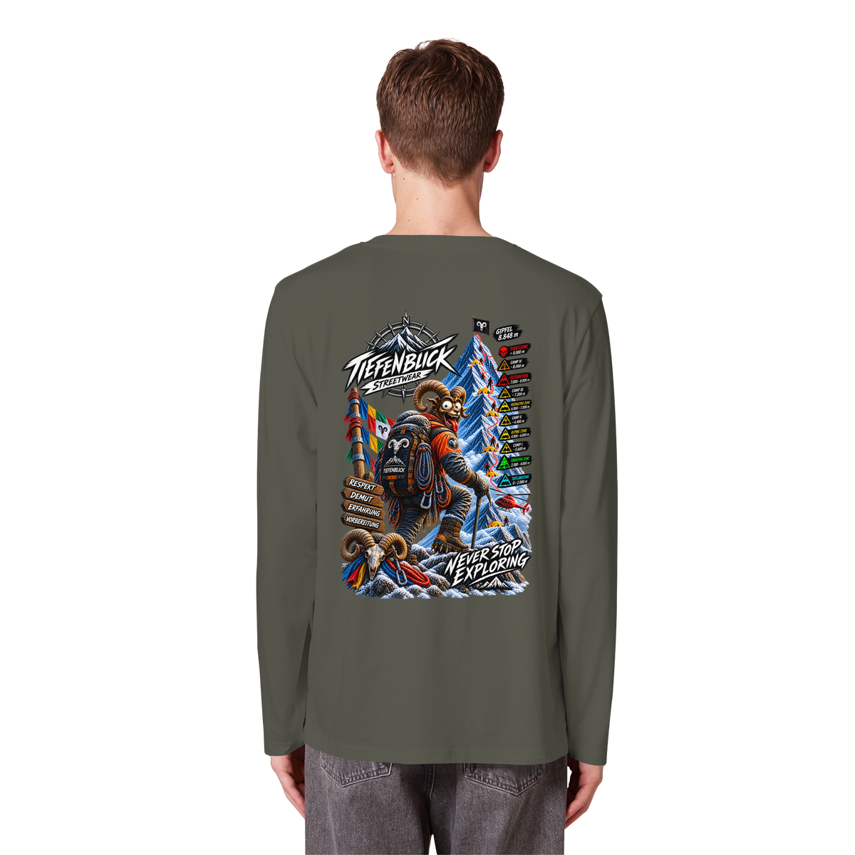 Tiefenblick Todeszone Fun - Organic Longsleeve T-Shirt