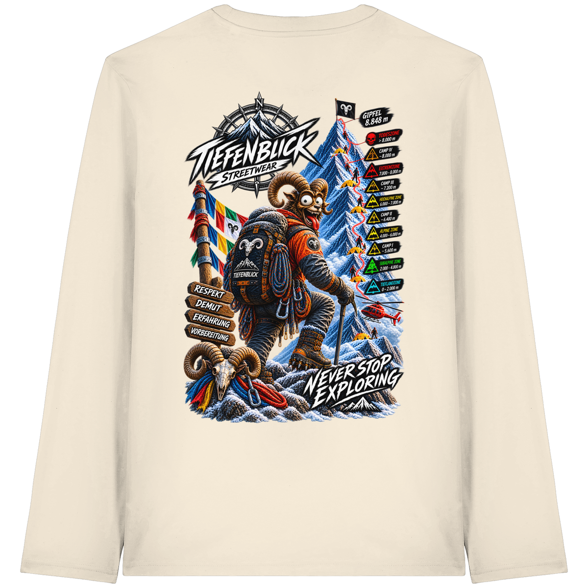 Tiefenblick Todeszone Fun - Organic Longsleeve T-Shirt