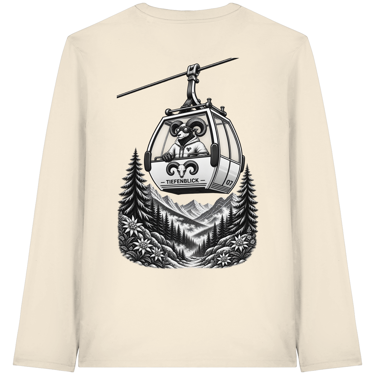 Tiefenblick Gondel Fun  - Organic Longsleeve T-Shirt