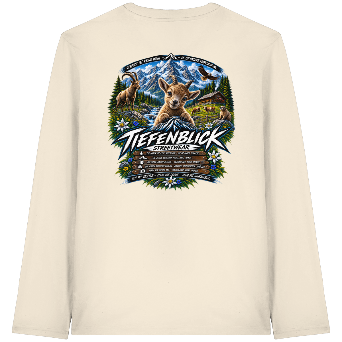 Tiefenblick Respekt Edition - Organic Longsleeve T-Shirt