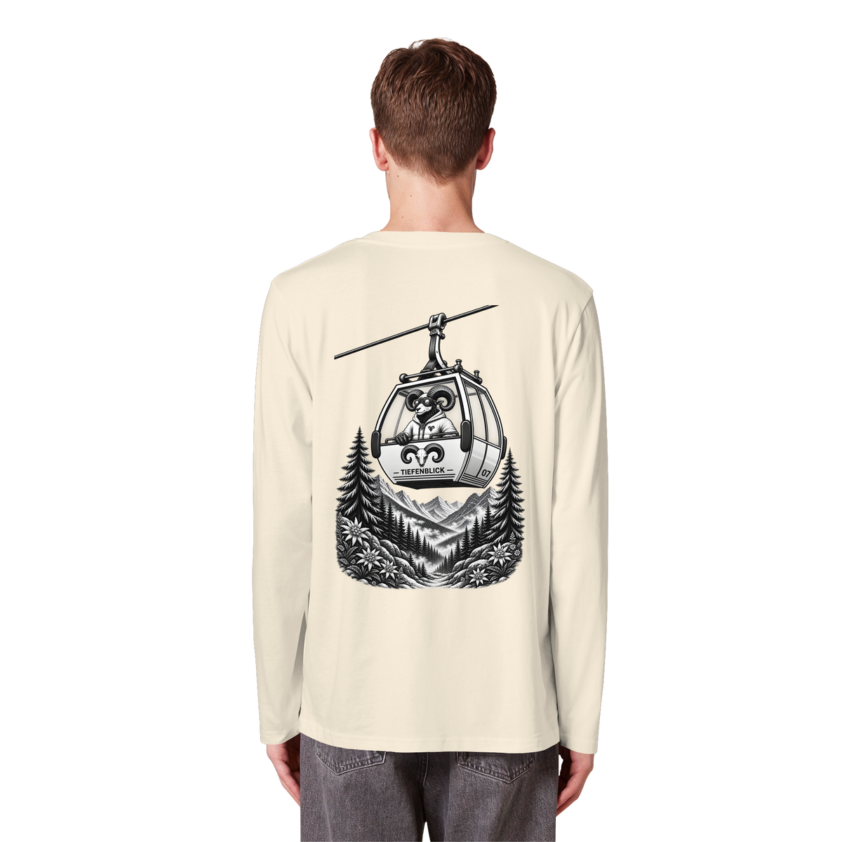 Tiefenblick Gondel Fun  - Organic Longsleeve T-Shirt