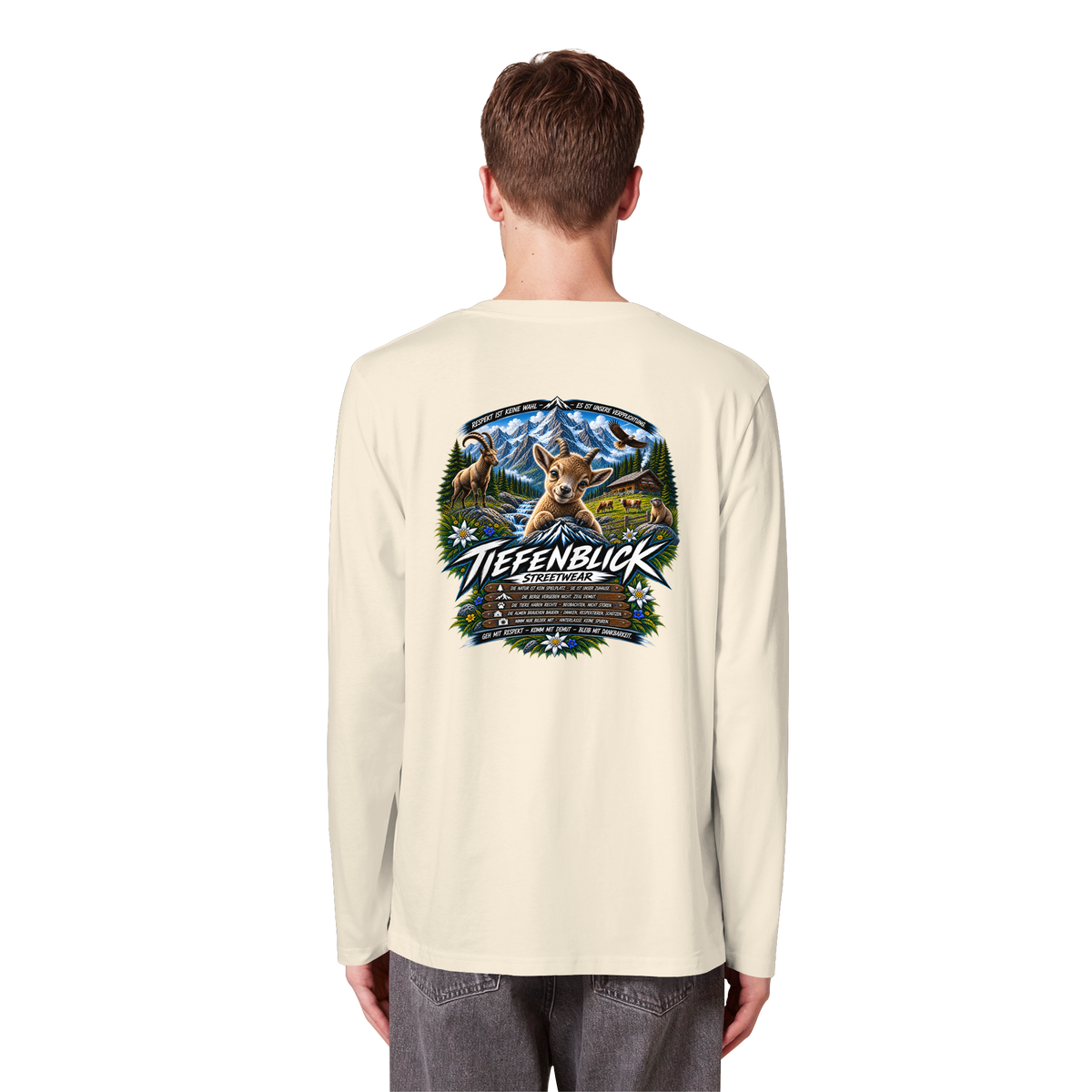 Tiefenblick Respekt Edition - Organic Longsleeve T-Shirt