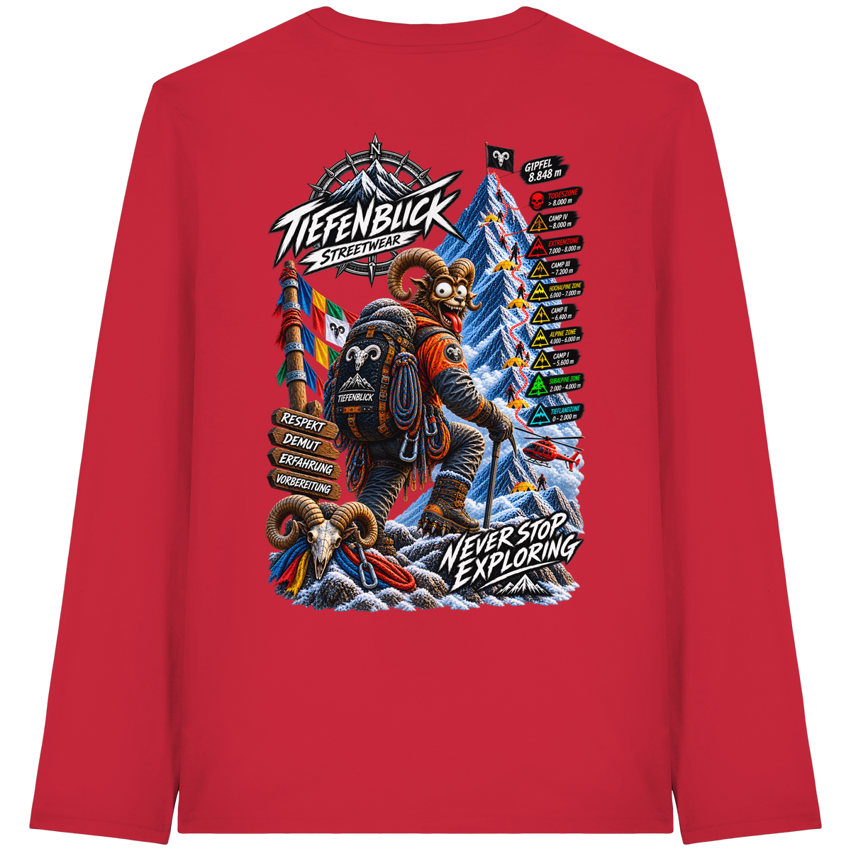 Tiefenblick Todeszone Fun - Organic Longsleeve T-Shirt