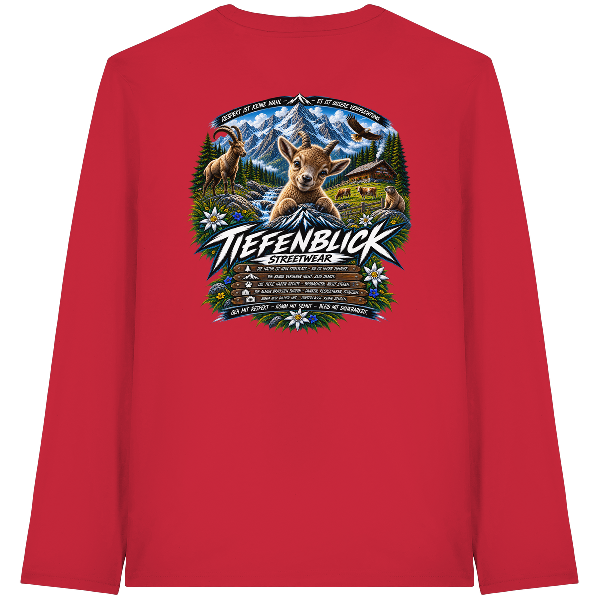 Tiefenblick Respekt Edition - Organic Longsleeve T-Shirt