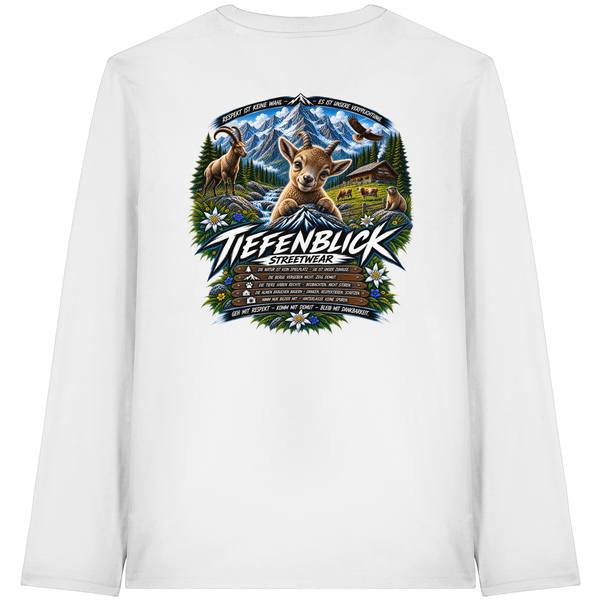 Tiefenblick Respekt Edition - Organic Longsleeve T-Shirt
