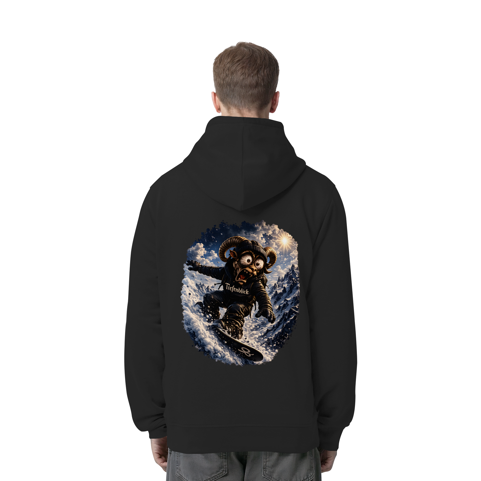 Tiefenblick Snowboarden - Organic Side Pocket Hoodie