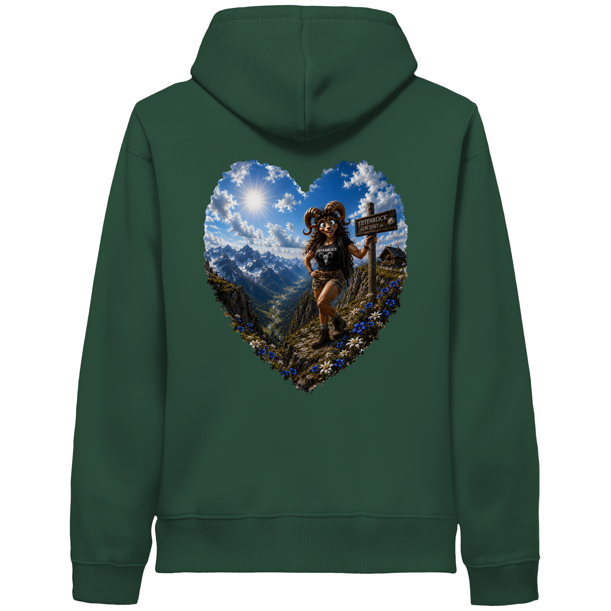 Tiefenblick Wandern Herz - Organic Side Pocket Hoodie