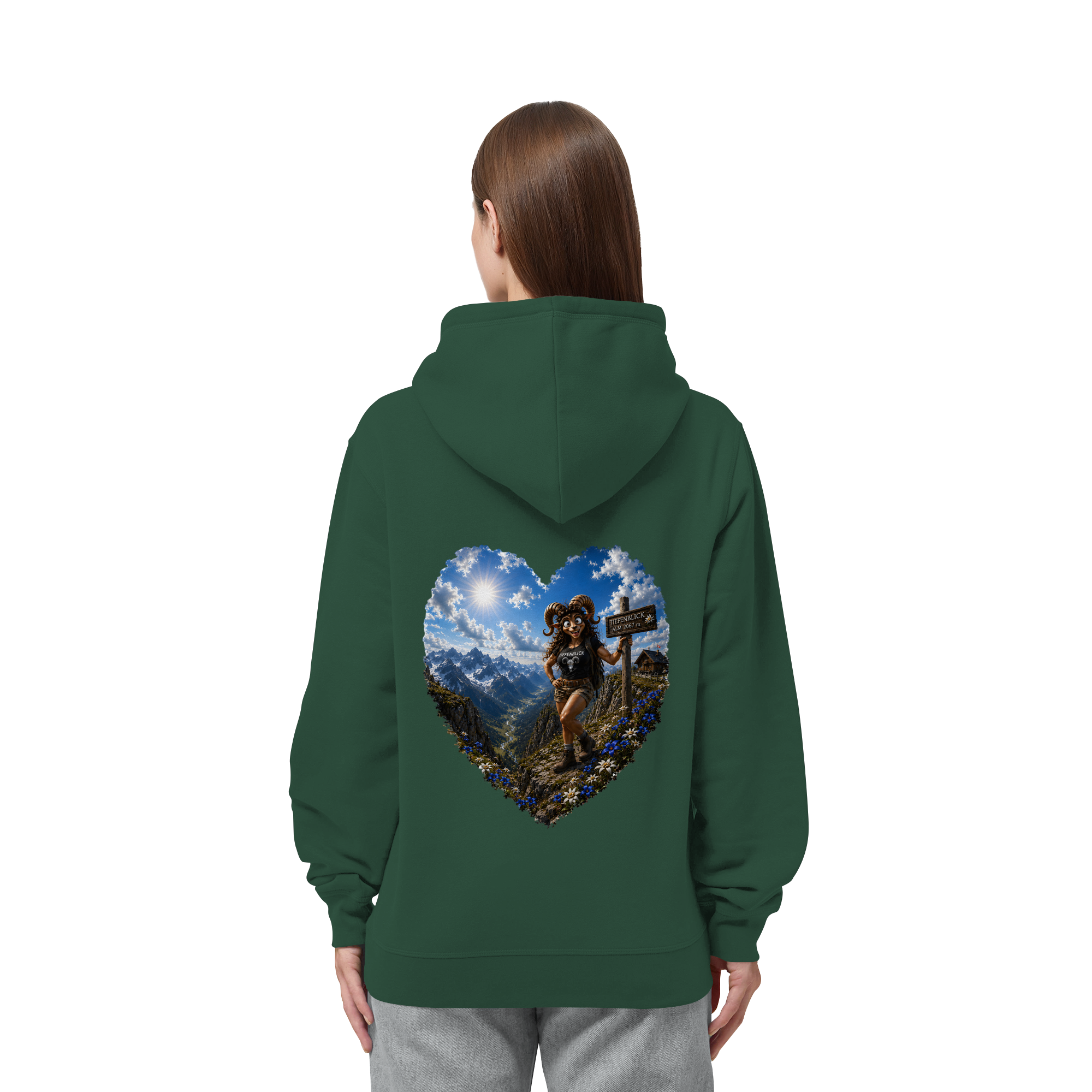 Tiefenblick Wandern Herz - Organic Side Pocket Hoodie