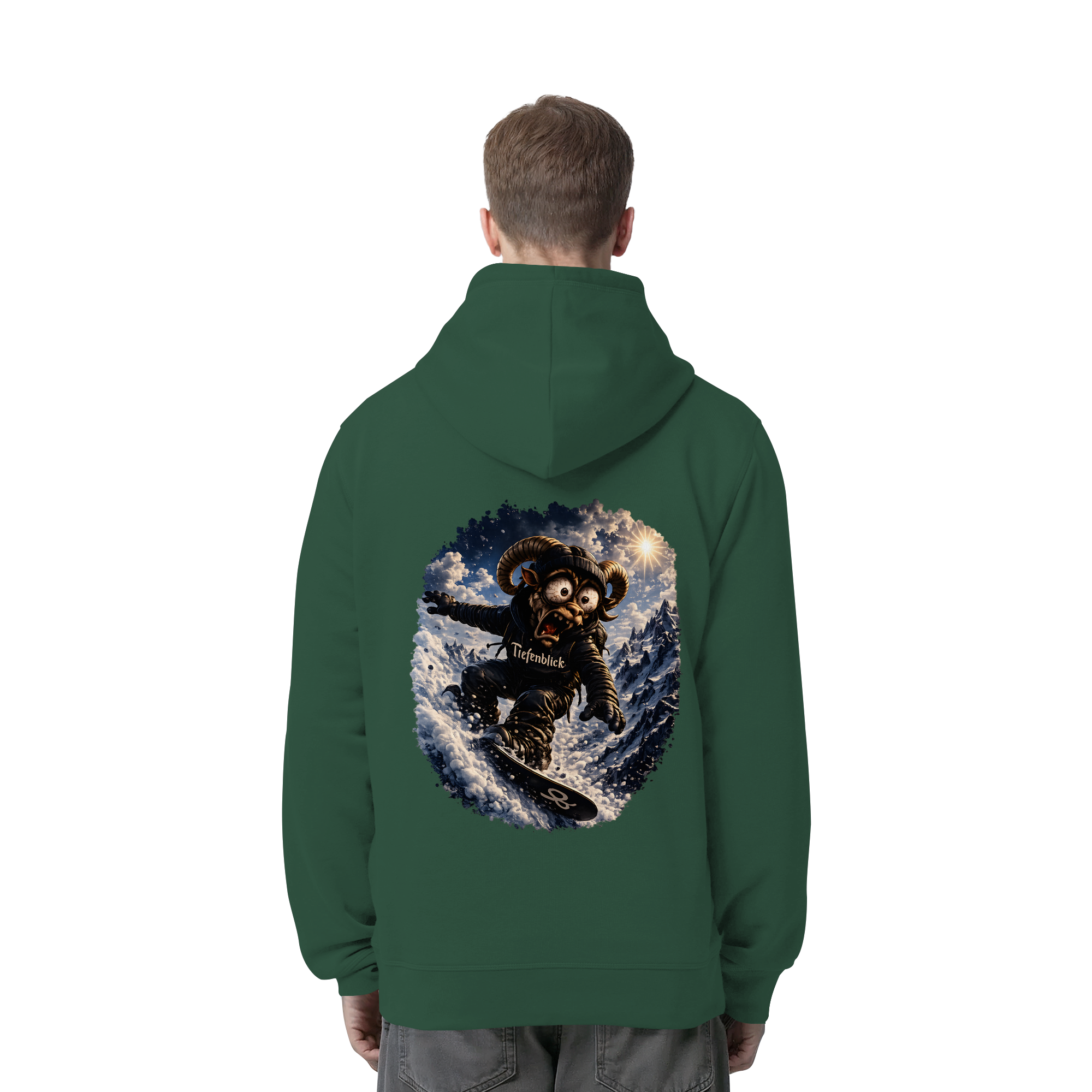 Tiefenblick Snowboarden - Organic Side Pocket Hoodie