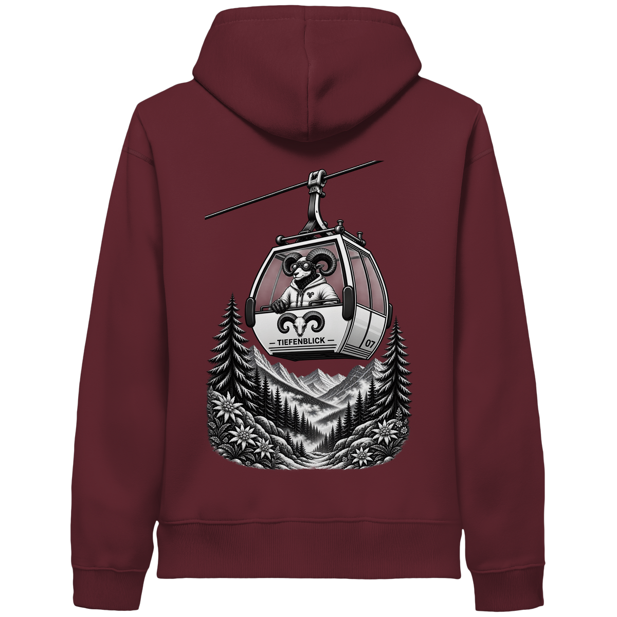 Tiefenblick Gondel Fun  - Organic Side Pocket Hoodie