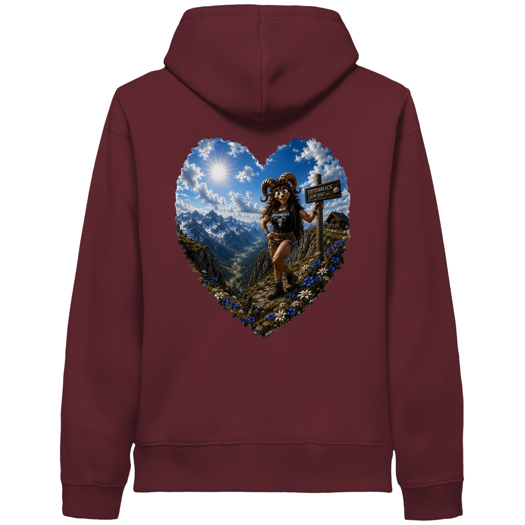 Tiefenblick Wandern Herz - Organic Side Pocket Hoodie