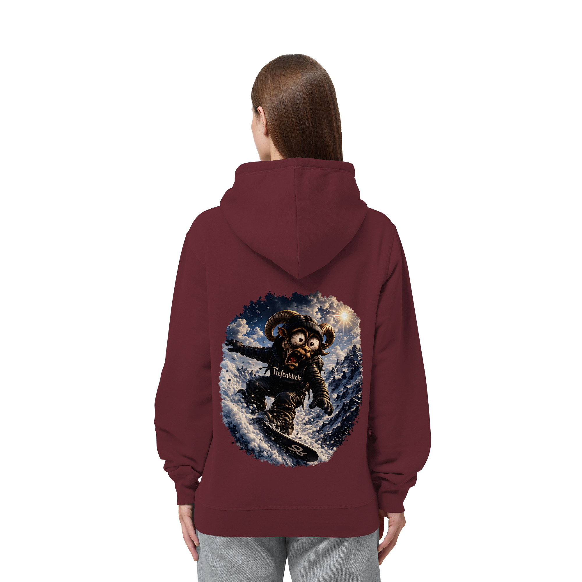 Tiefenblick Snowboarden - Organic Side Pocket Hoodie