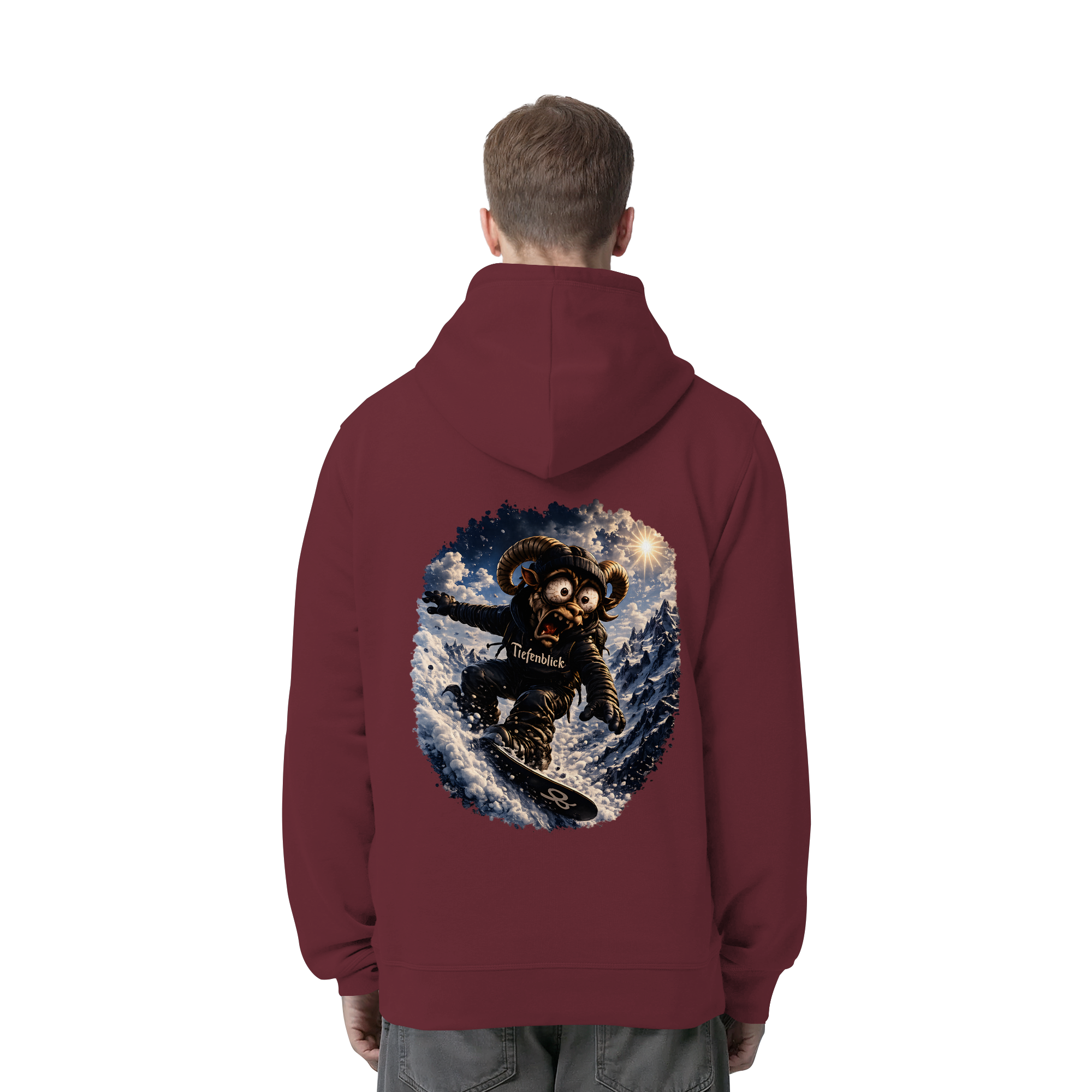 Tiefenblick Snowboarden - Organic Side Pocket Hoodie
