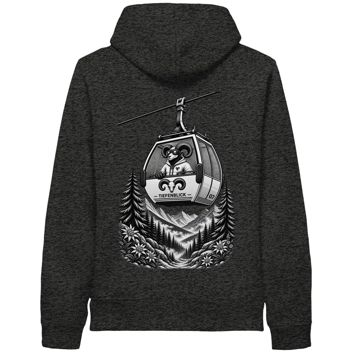 Tiefenblick Gondel Fun  - Organic Side Pocket Hoodie