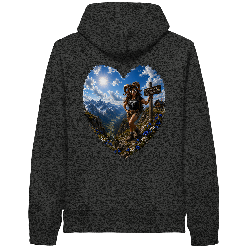 Tiefenblick Wandern Herz - Organic Side Pocket Hoodie