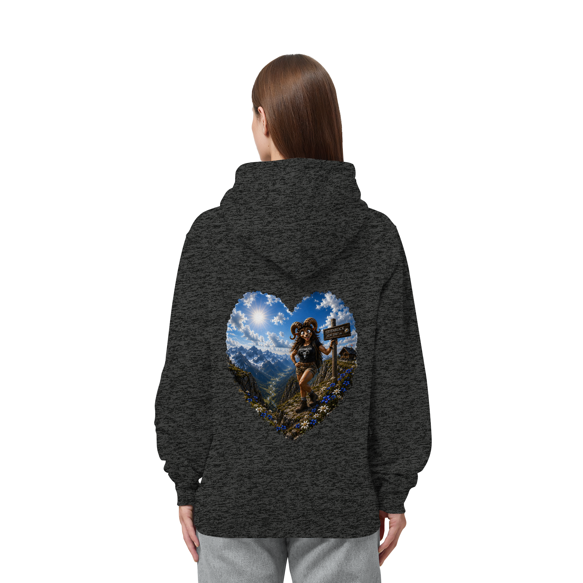 Tiefenblick Wandern Herz - Organic Side Pocket Hoodie