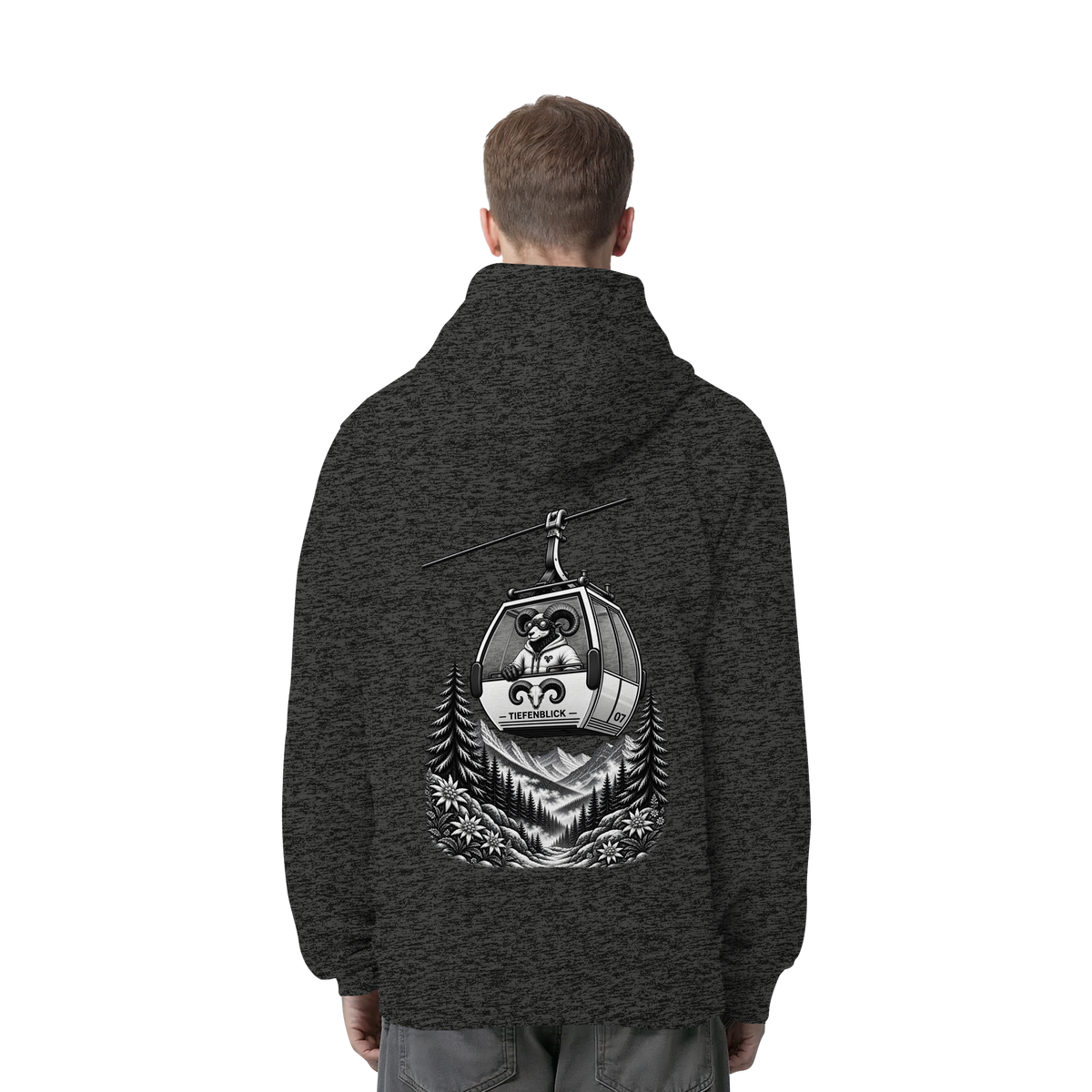 Tiefenblick Gondel Fun  - Organic Side Pocket Hoodie