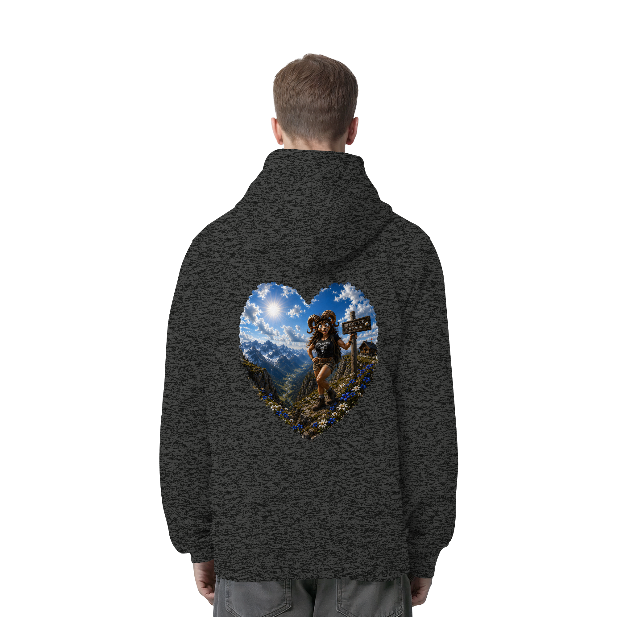 Tiefenblick Wandern Herz - Organic Side Pocket Hoodie