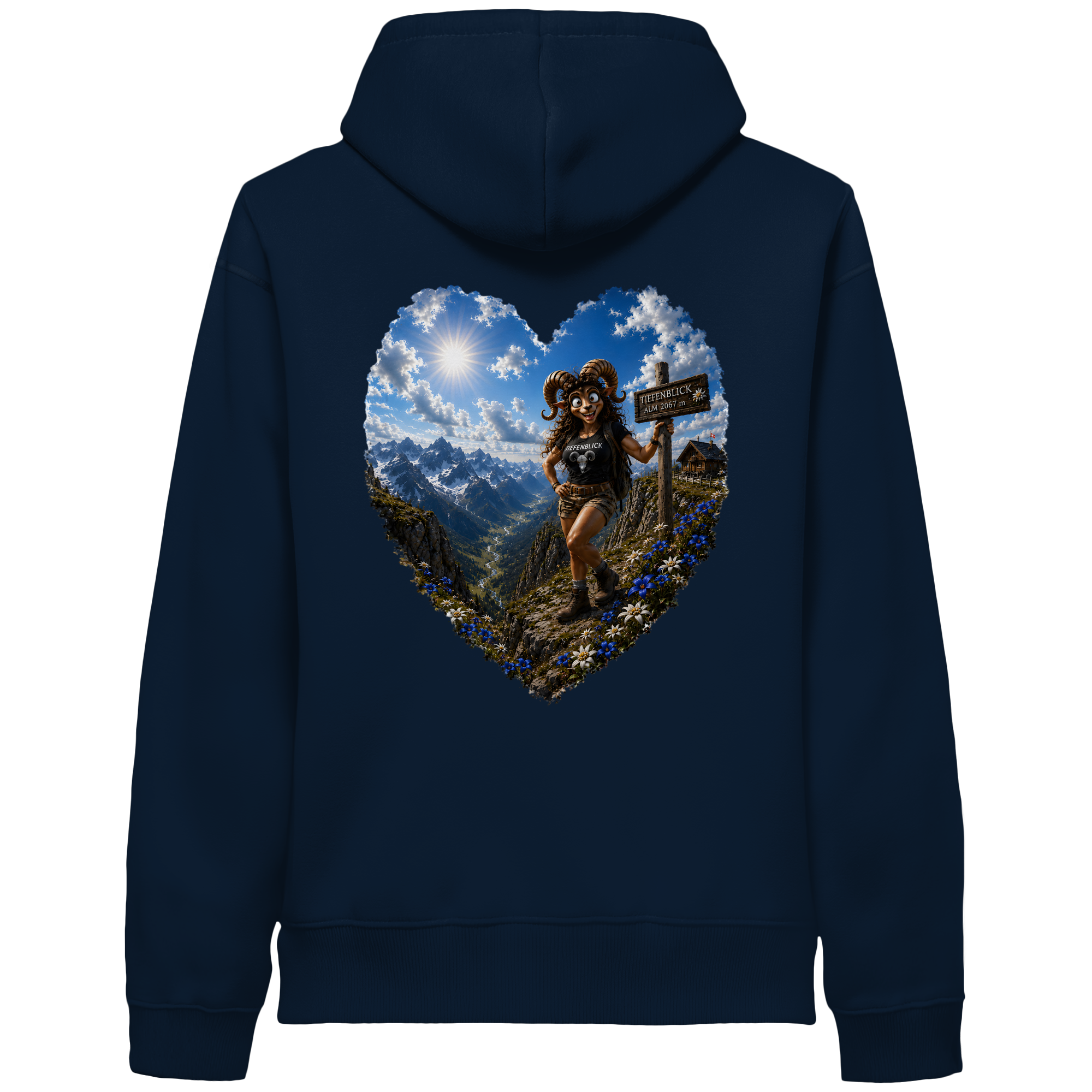 Tiefenblick Wandern Herz - Organic Side Pocket Hoodie