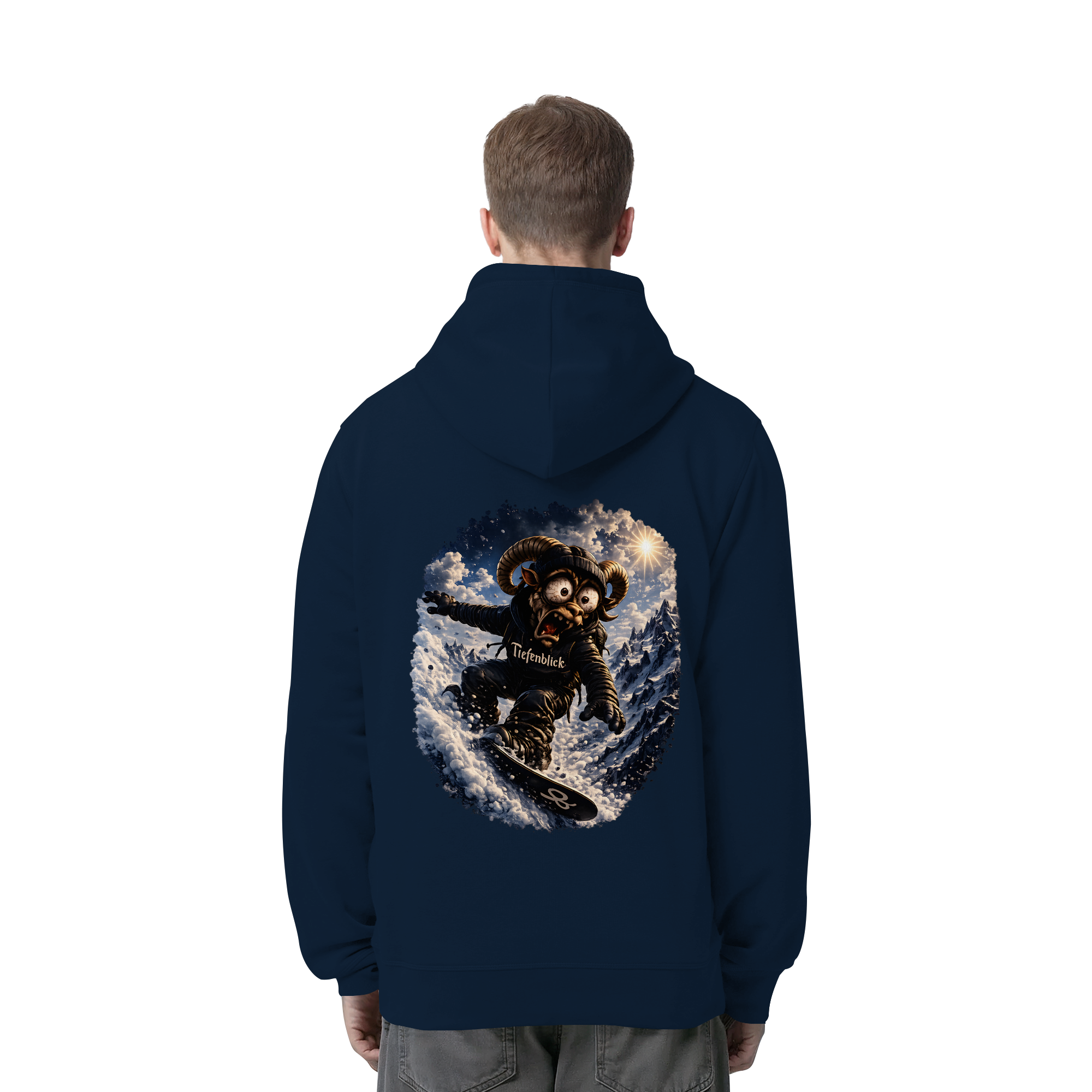 Tiefenblick Snowboarden - Organic Side Pocket Hoodie