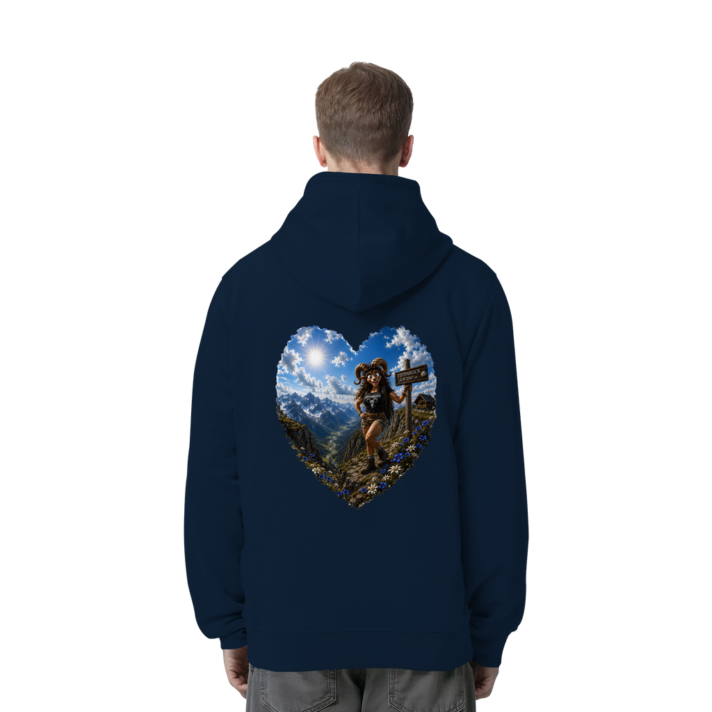 Tiefenblick Wandern Herz - Organic Side Pocket Hoodie