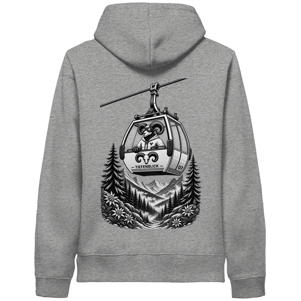 Tiefenblick Gondel Fun  - Organic Side Pocket Hoodie