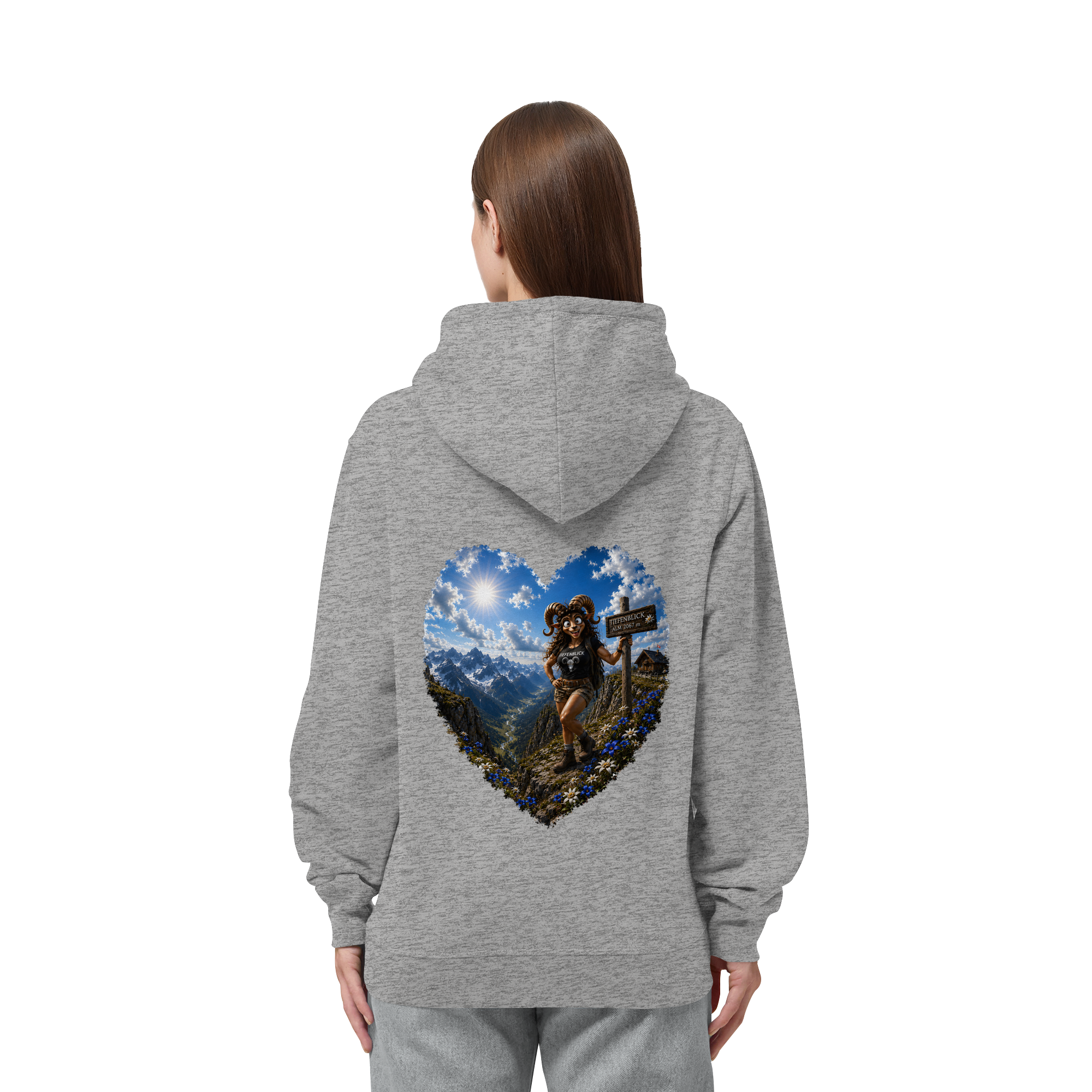 Tiefenblick Wandern Herz - Organic Side Pocket Hoodie
