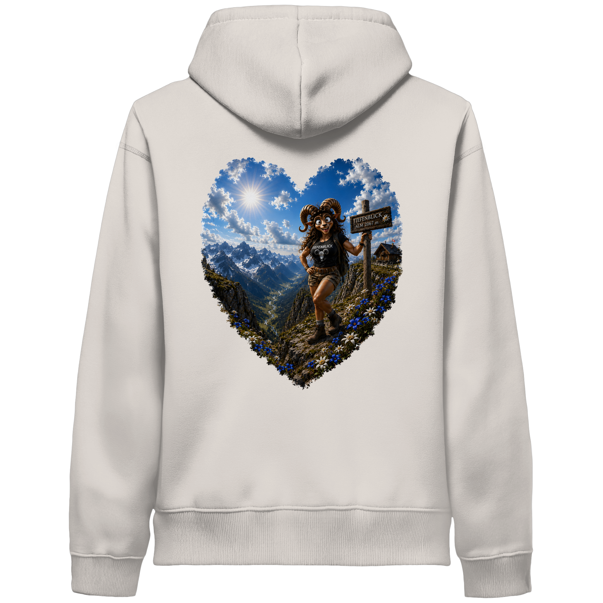 Tiefenblick Wandern Herz - Organic Side Pocket Hoodie