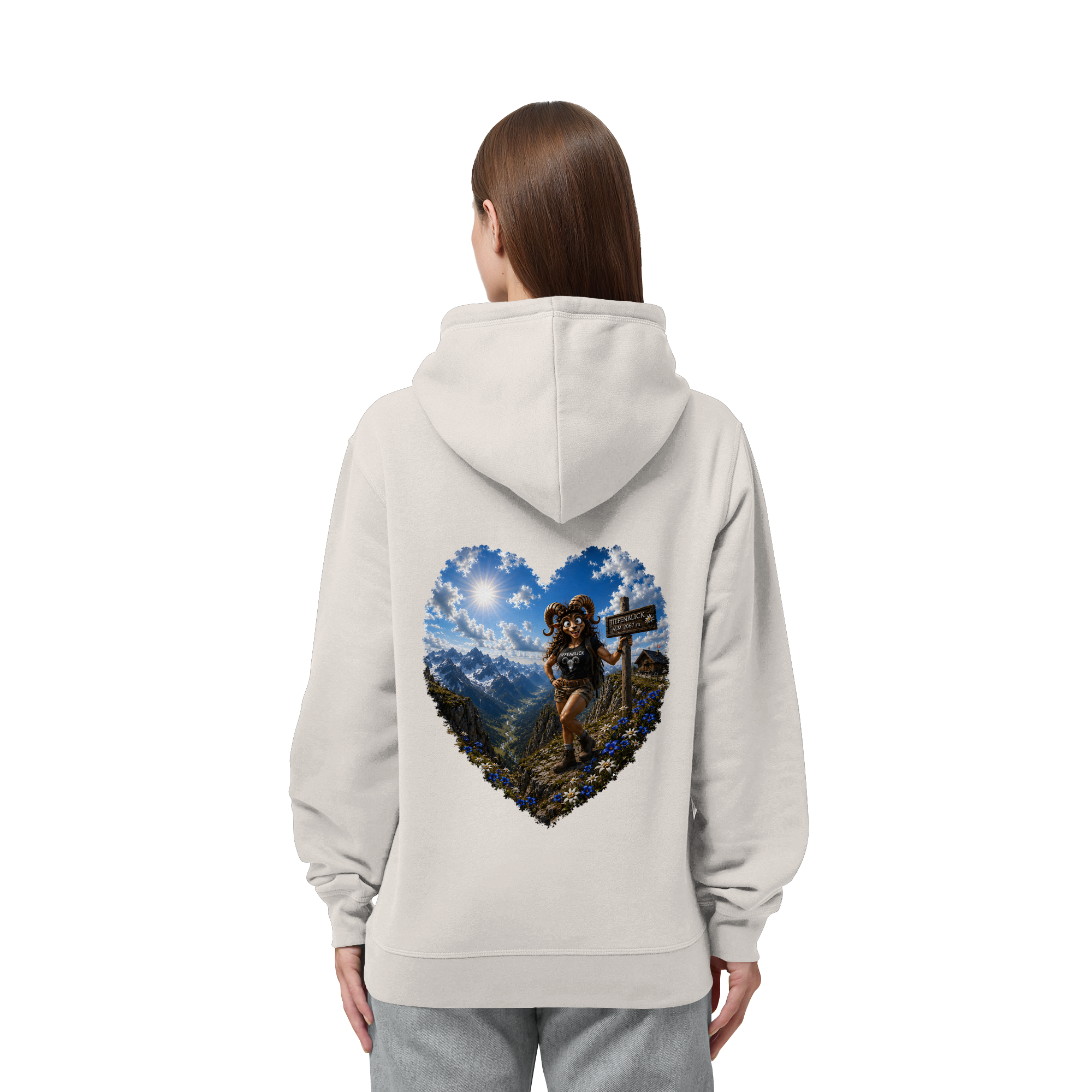 Tiefenblick Wandern Herz - Organic Side Pocket Hoodie