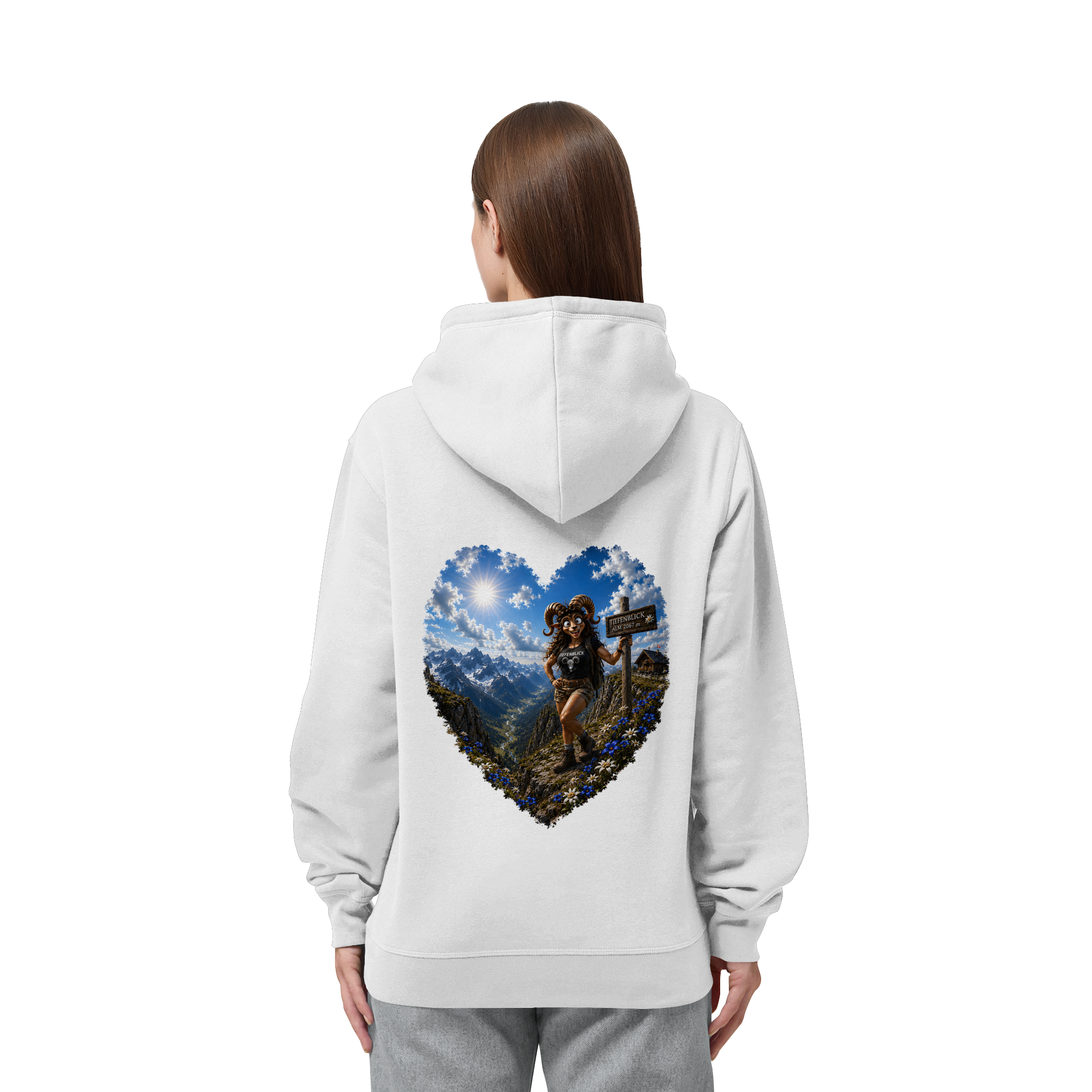 Tiefenblick Wandern Herz - Organic Side Pocket Hoodie